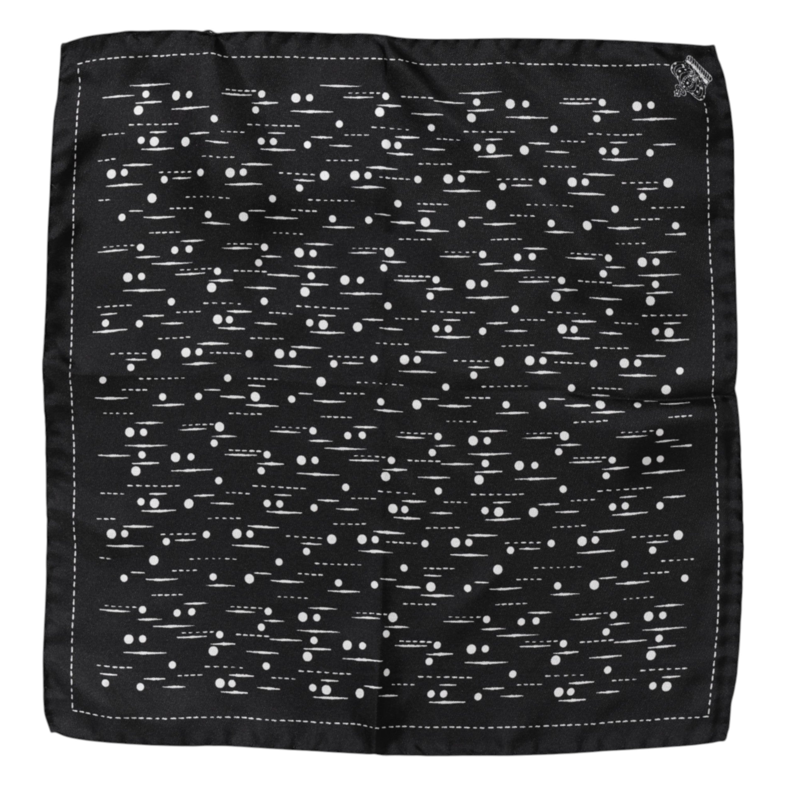 Foulard carré imprimé noir et blanc Dolce & Gabbana pour homme