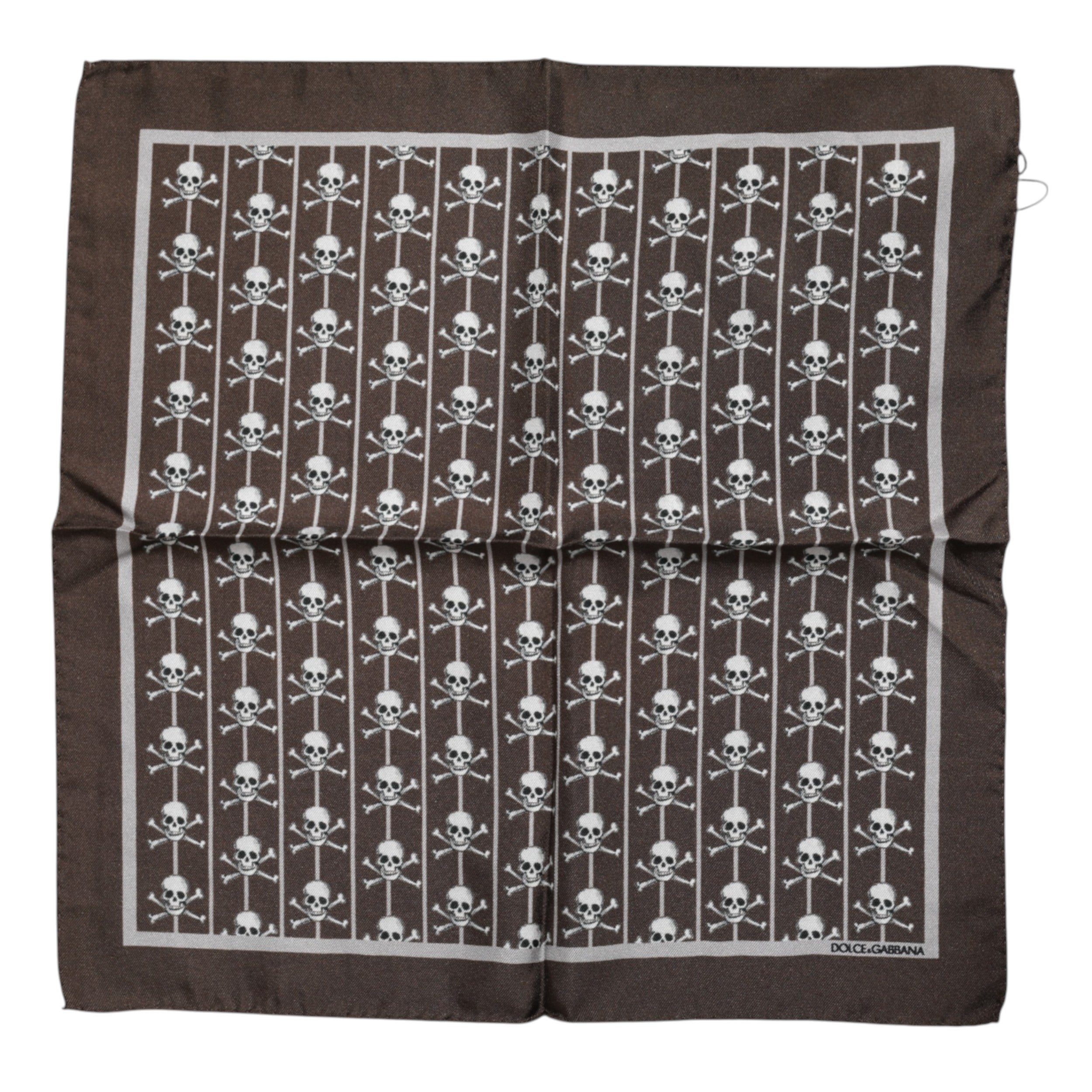 Foulard carré en soie marron Dolce & Gabbana pour homme