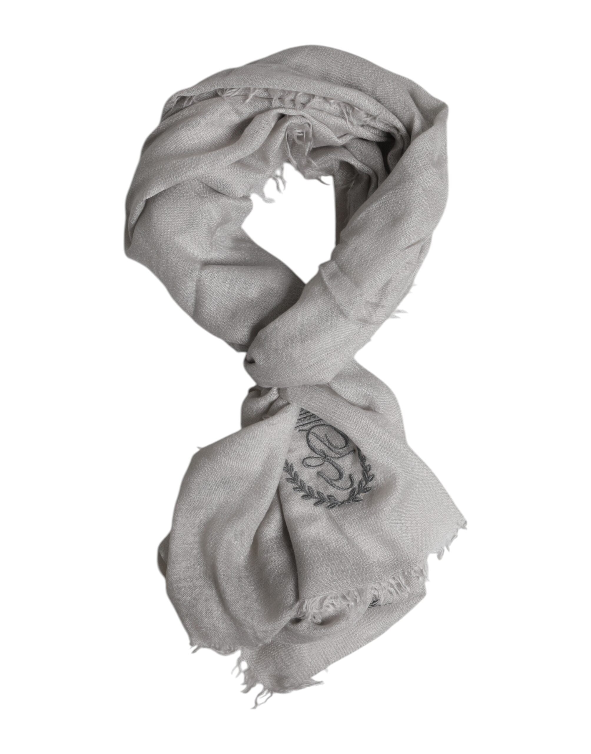 Foulard châle cache-cou Dolce & Gabbana gris DG Crown