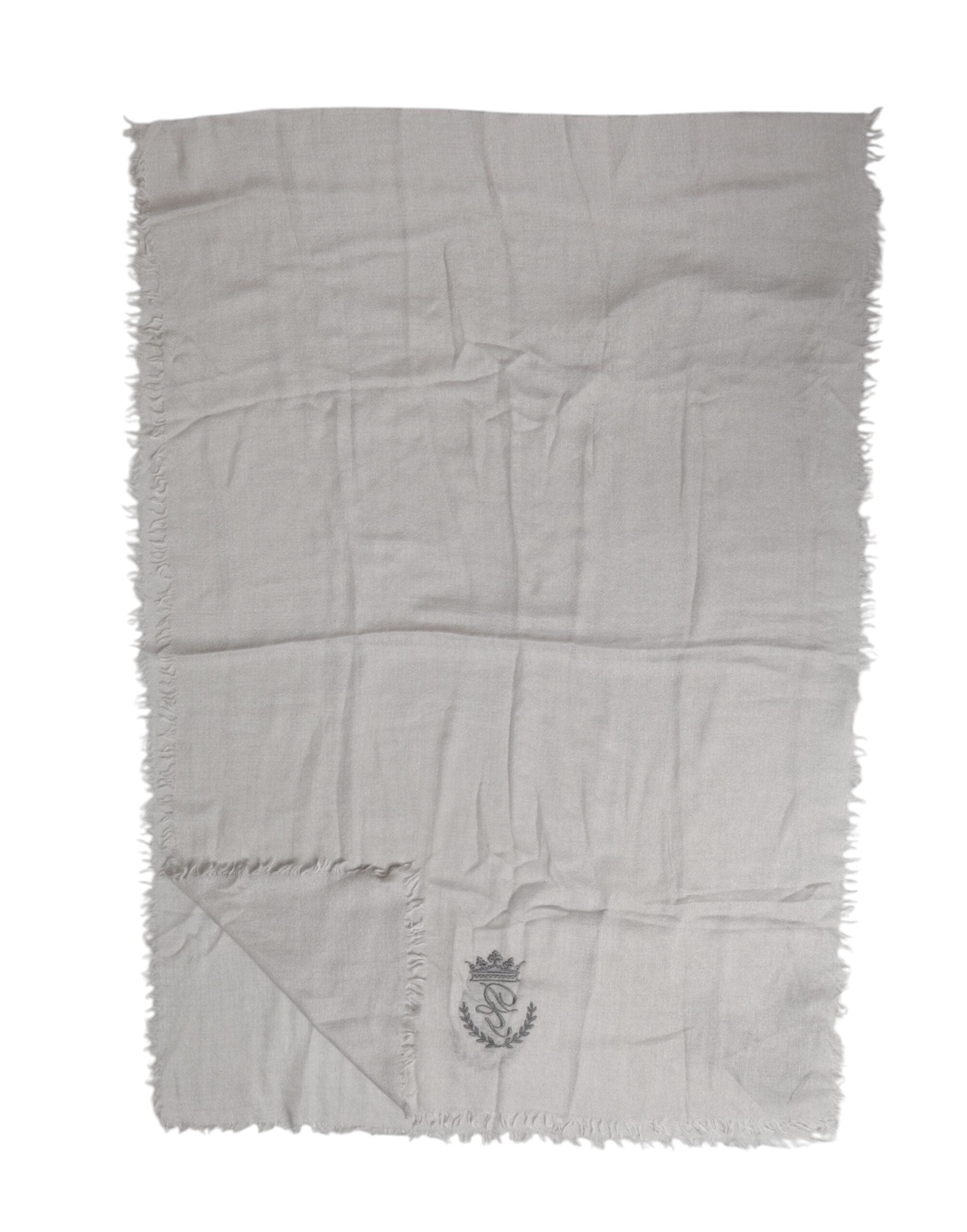 Foulard châle cache-cou Dolce & Gabbana gris DG Crown