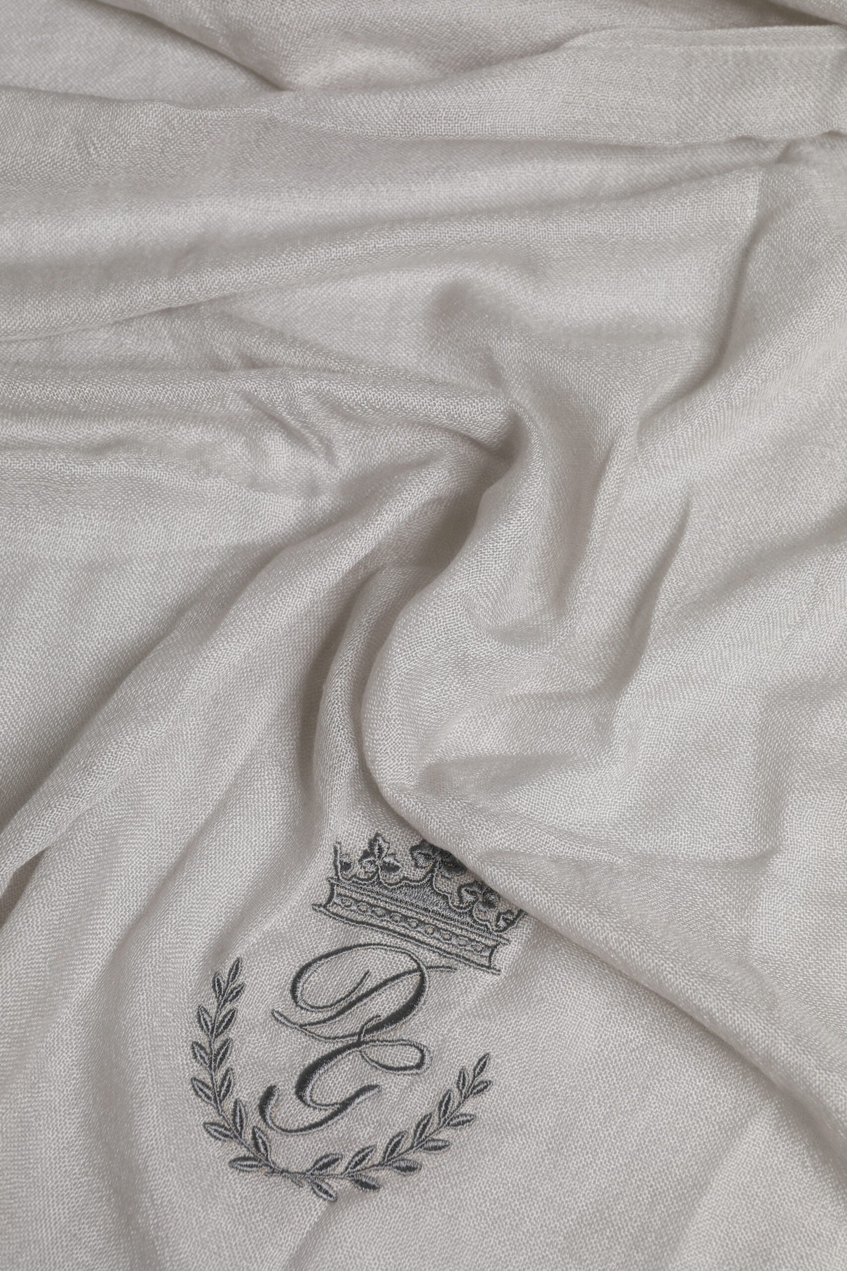 Foulard châle cache-cou Dolce & Gabbana gris DG Crown