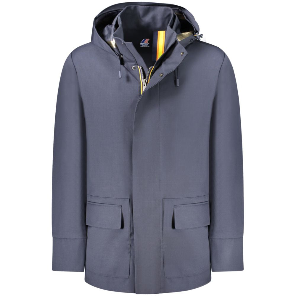 Trench-coat homme en laine bleue K-WAY