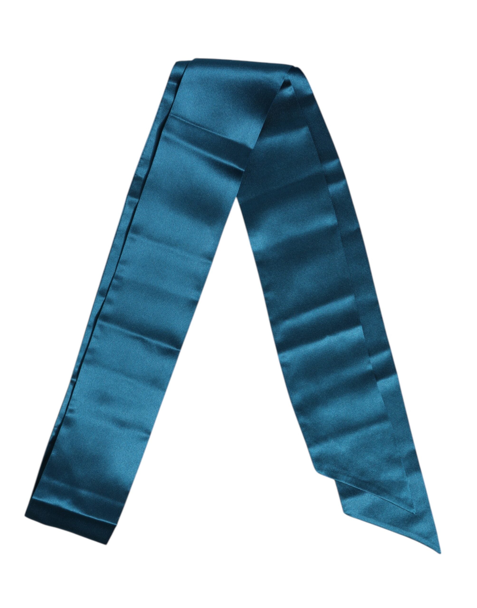 Foulard fin en satin de soie bleu Dolce & Gabbana