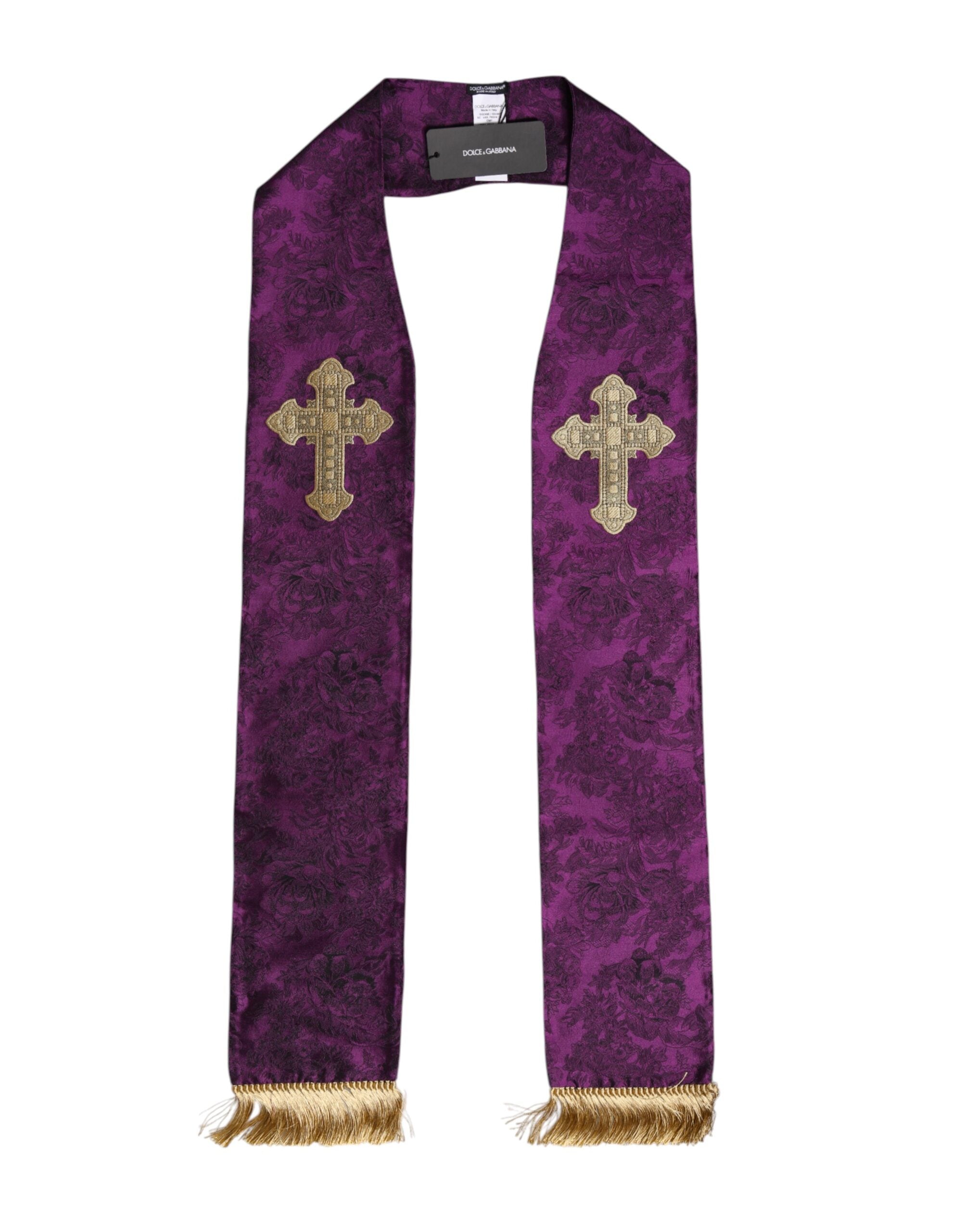 Foulard croisé en soie violette Dolce & Gabbana pour homme
