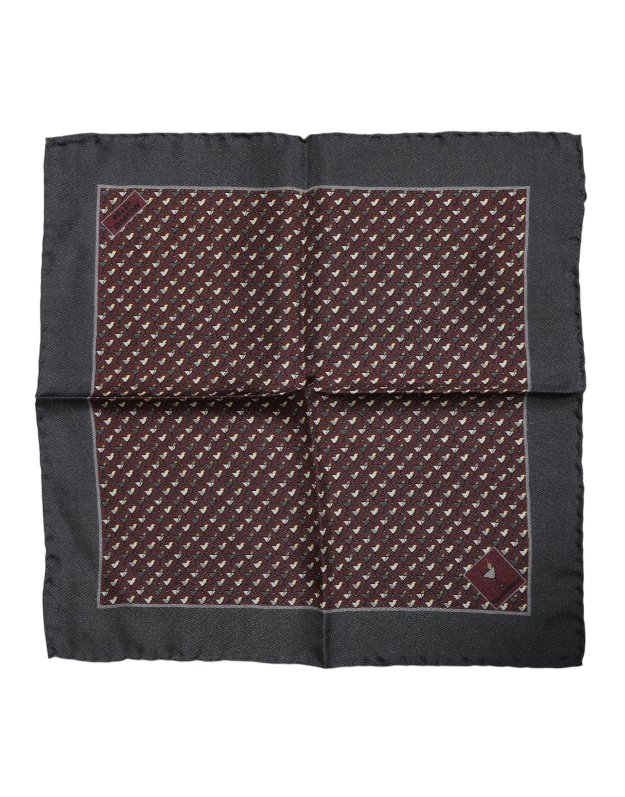 Foulard carré en soie bordeaux Dolce & Gabbana Cocktail