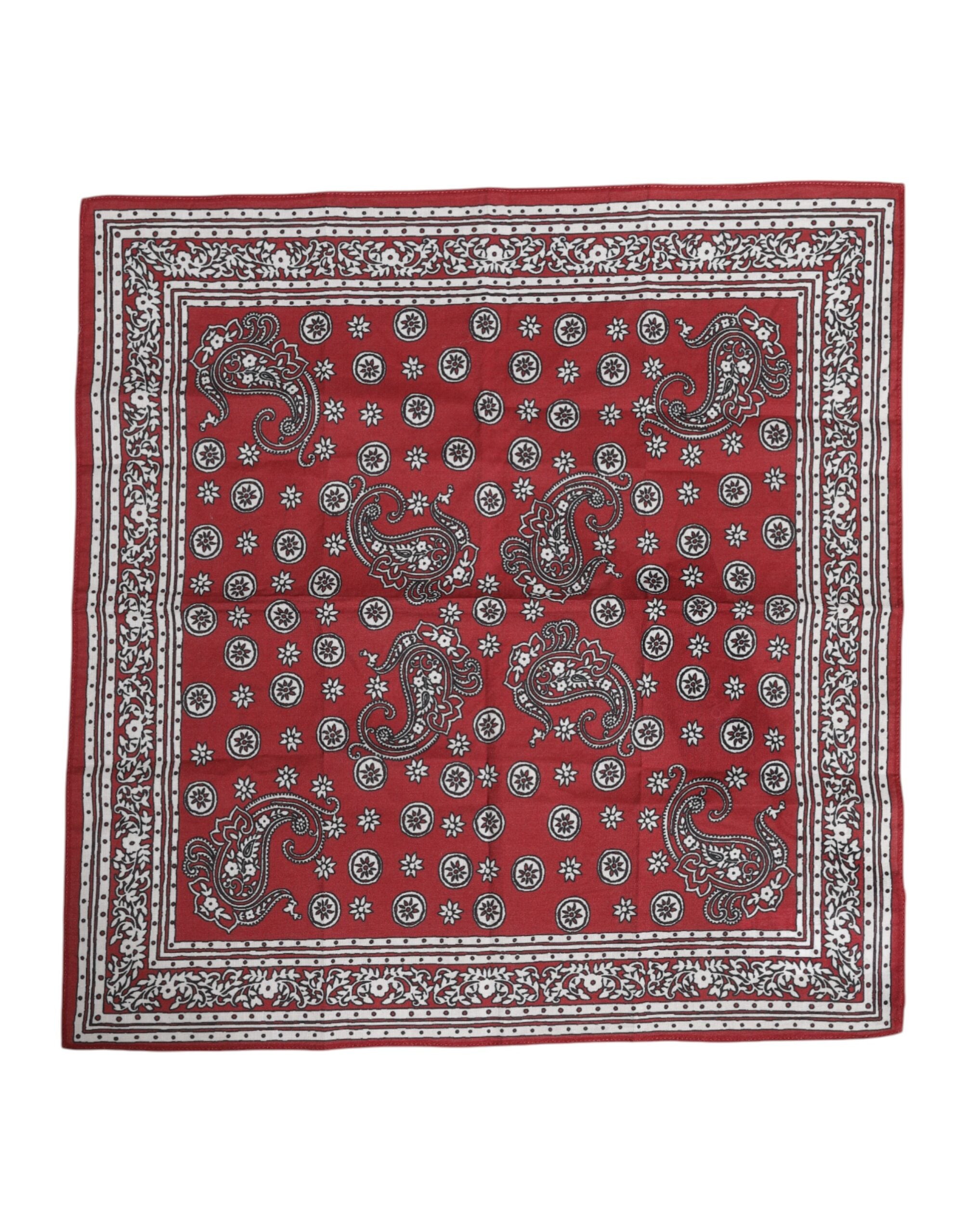 Foulard carré en coton à fleurs rouges Dolce & Gabbana