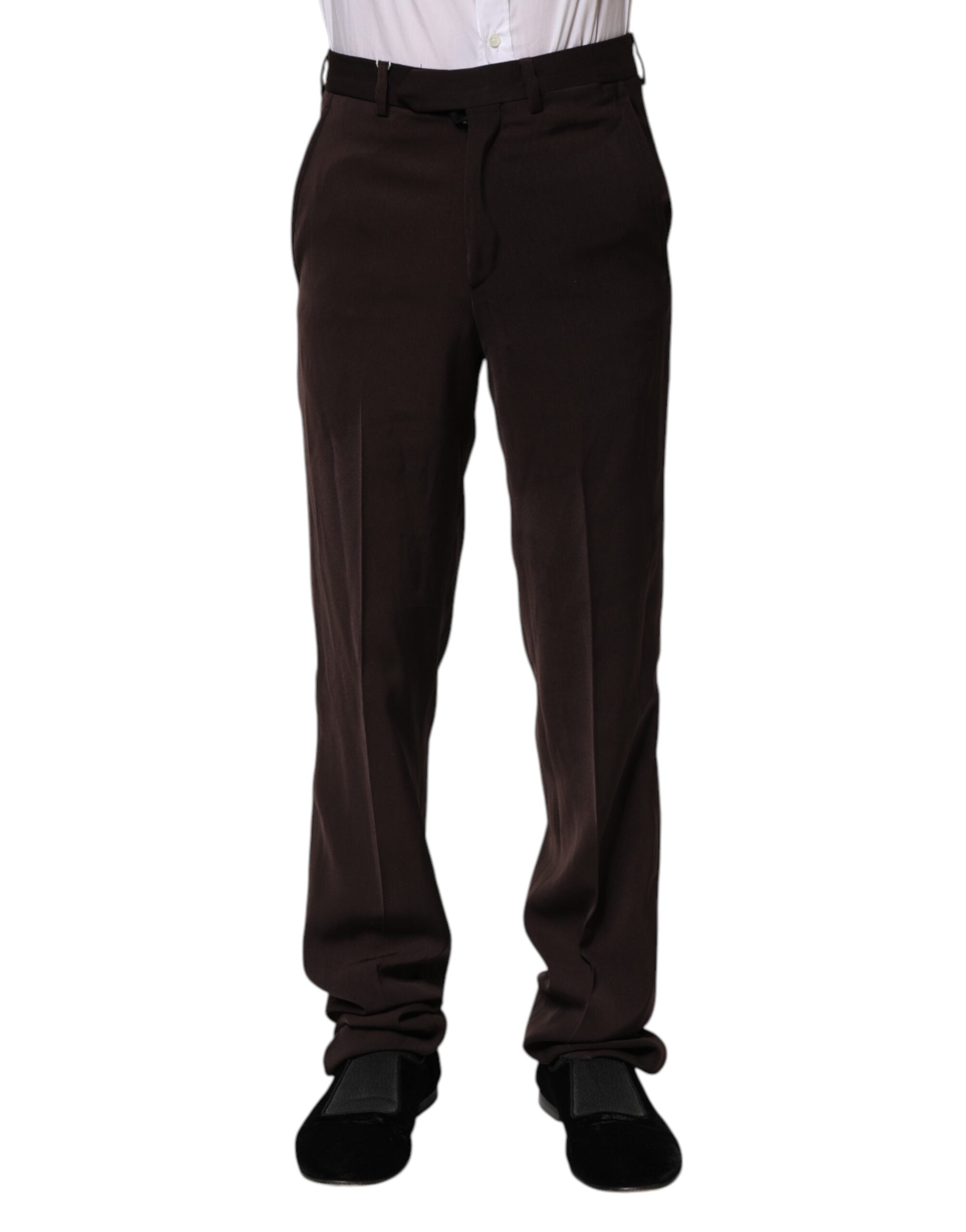 Pantalon habillé taille moyenne marron foncé BENCIVENGA