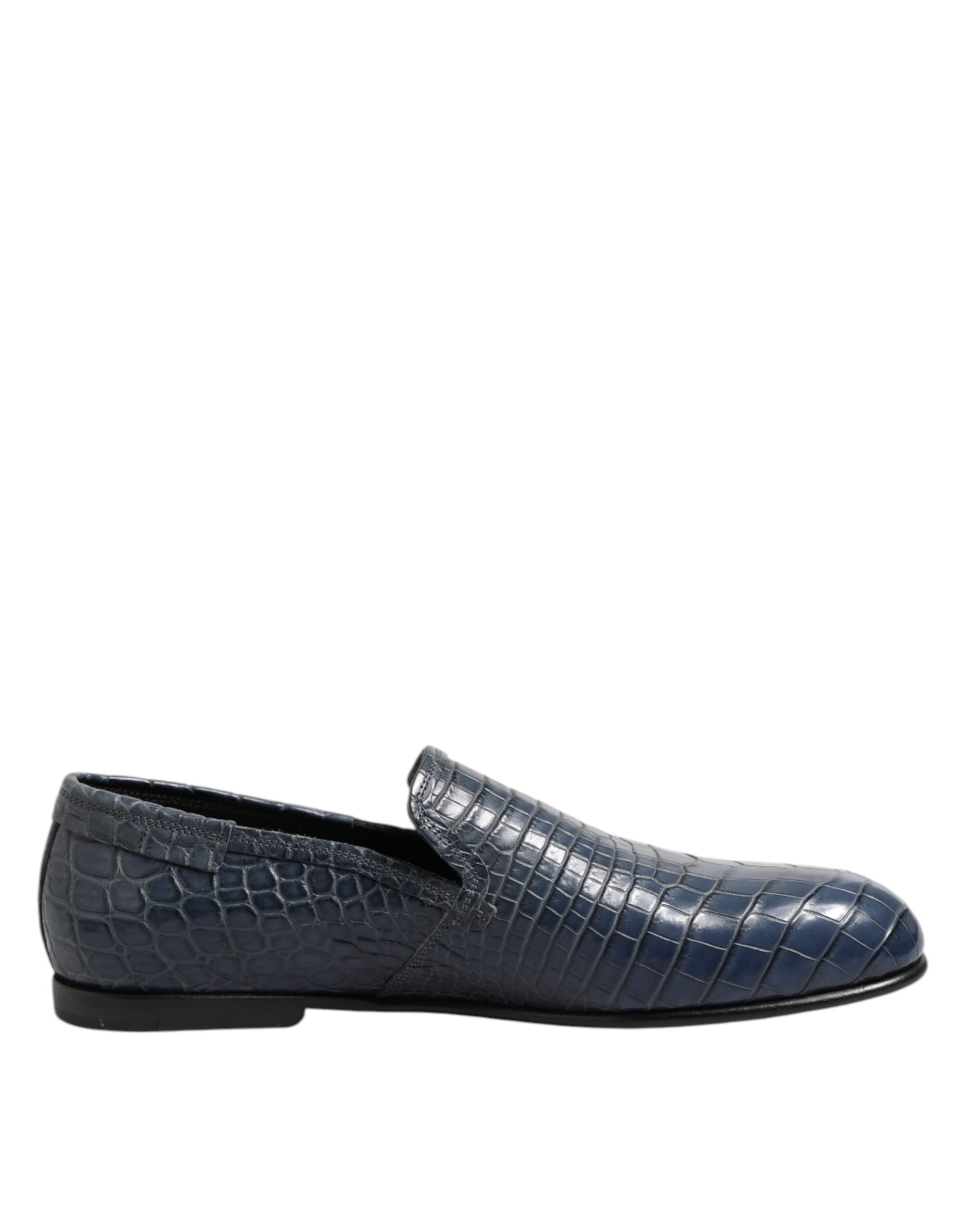 Mocassins à enfiler en cuir exotique bleu Dolce & Gabbana pour hommes