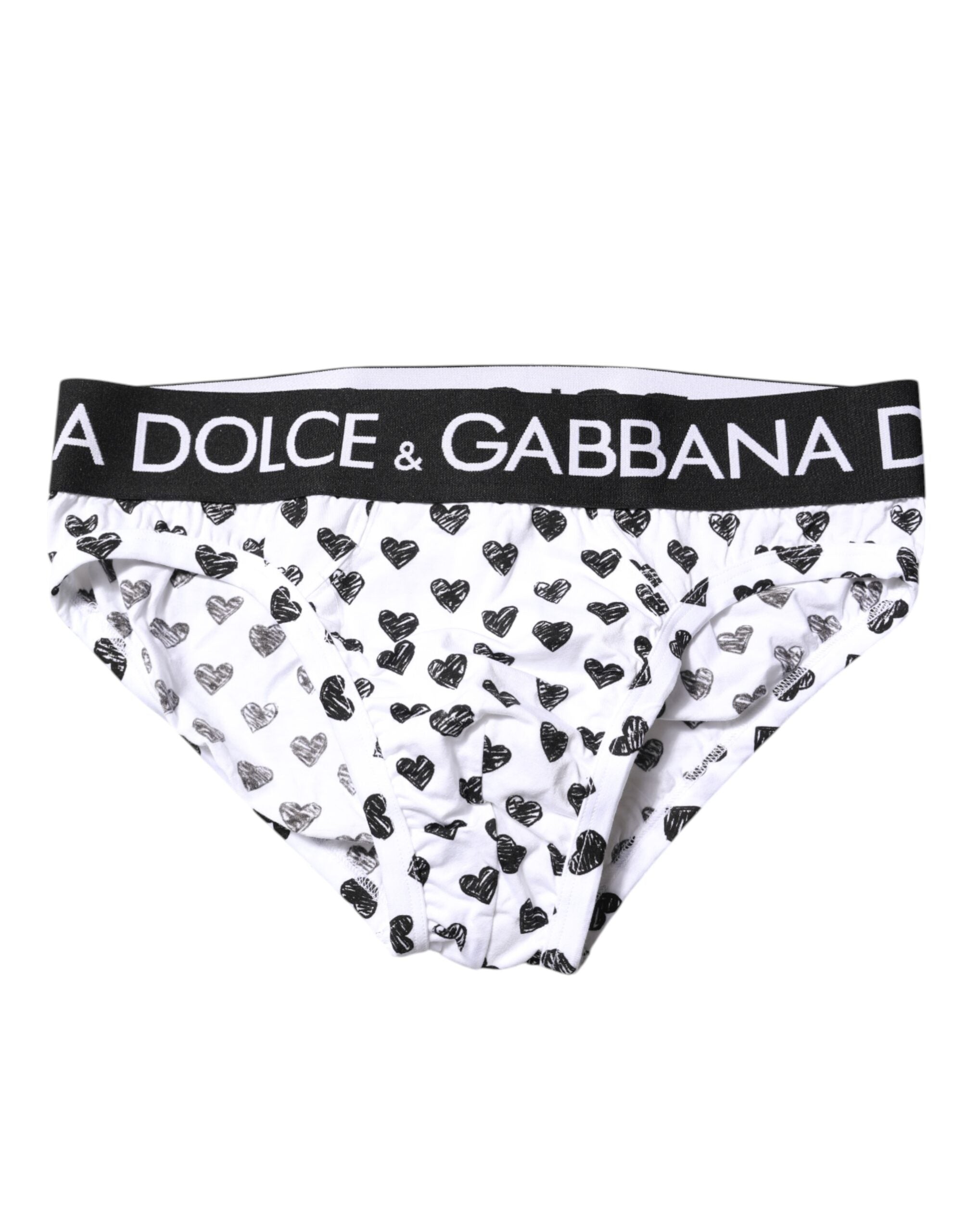 Sous-vêtement régulier imprimé cœur blanc Dolce & Gabbana