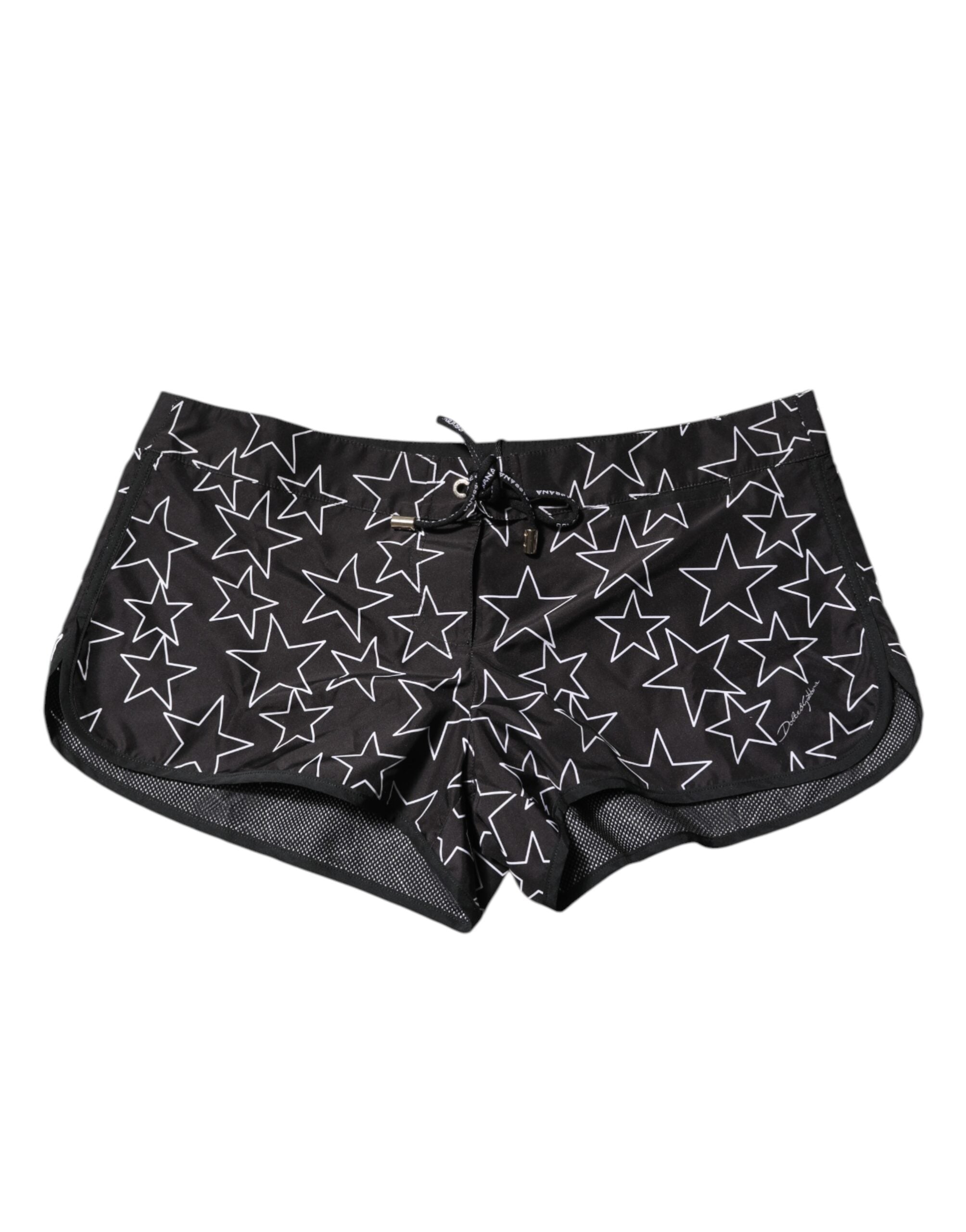 Dolce & Gabbana Schwarze Strandshorts mit Sternenmuster