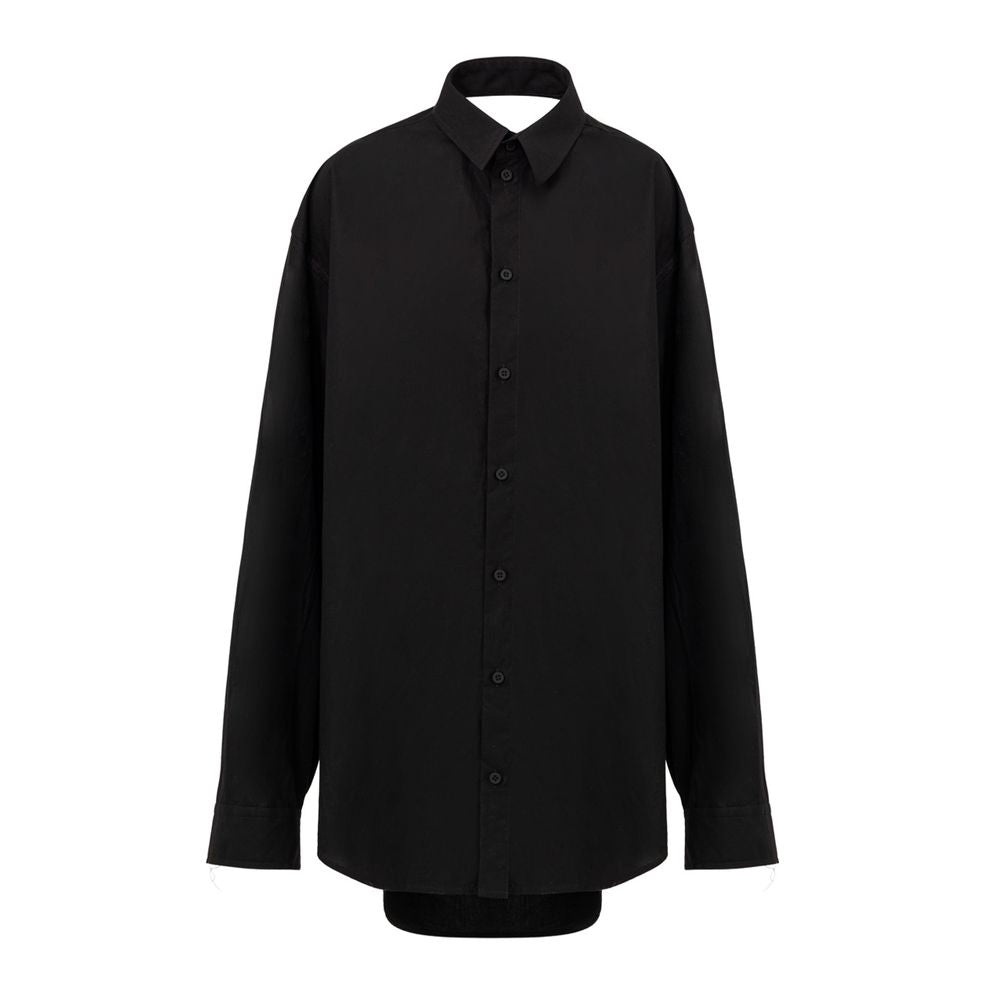 Robe longue en coton noir Balenciaga