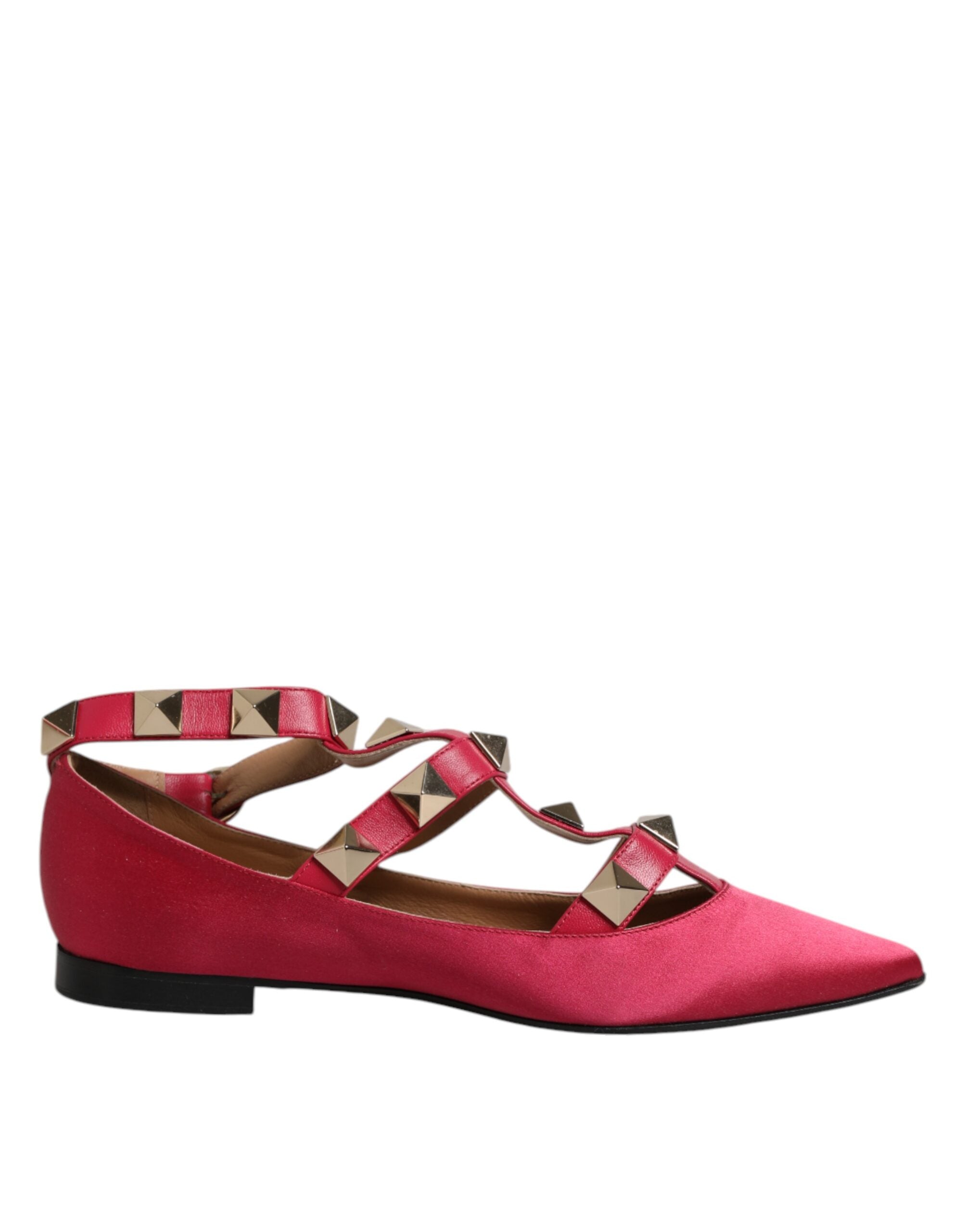 Ballerines Prosperine à bout pointu et clous rouges et dorés