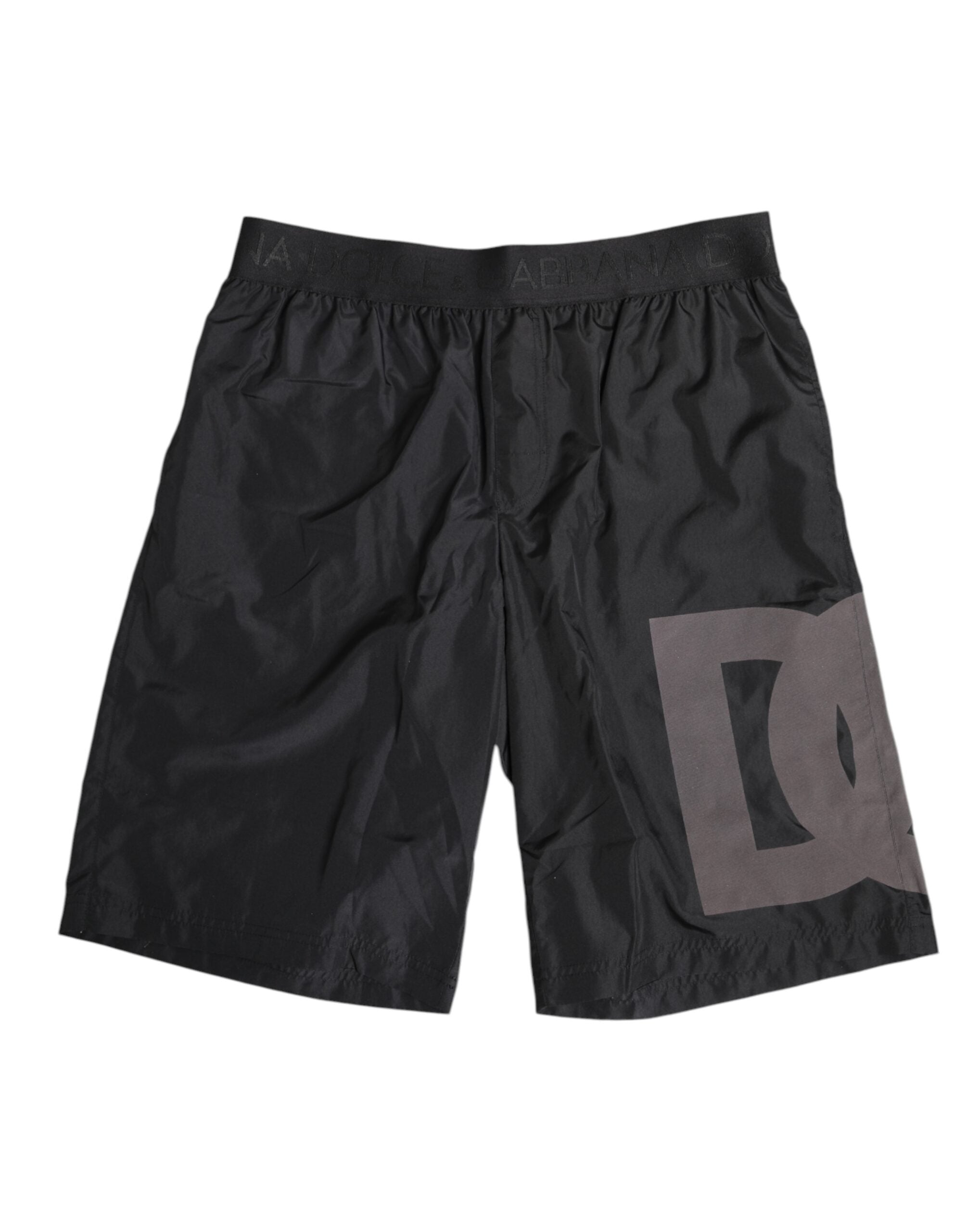 Dolce & Gabbana – Schwarze Strandmode mit Logo-Print für Herren