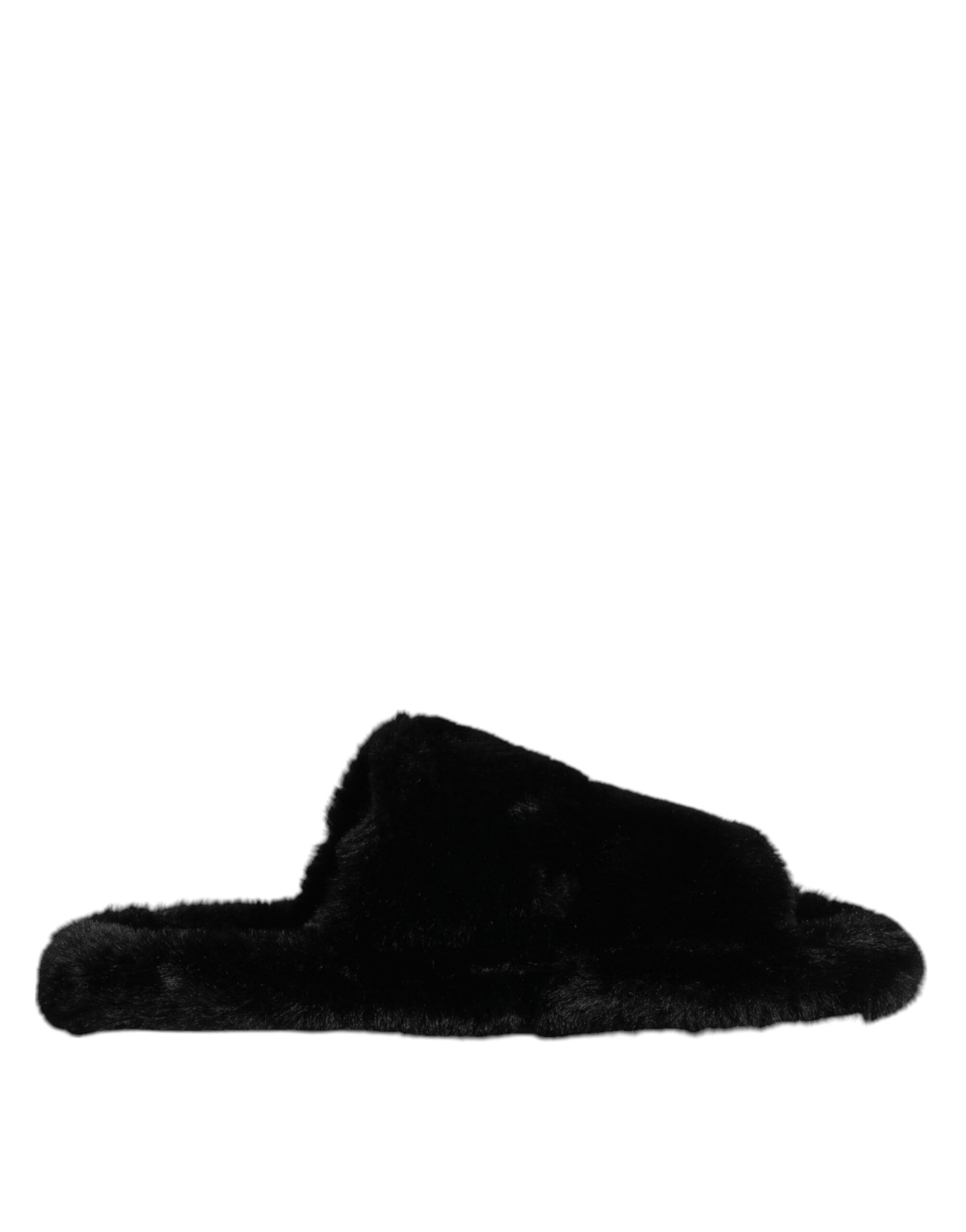Dolce & Gabbana – Schwarze Slipper aus Polyester-Samt