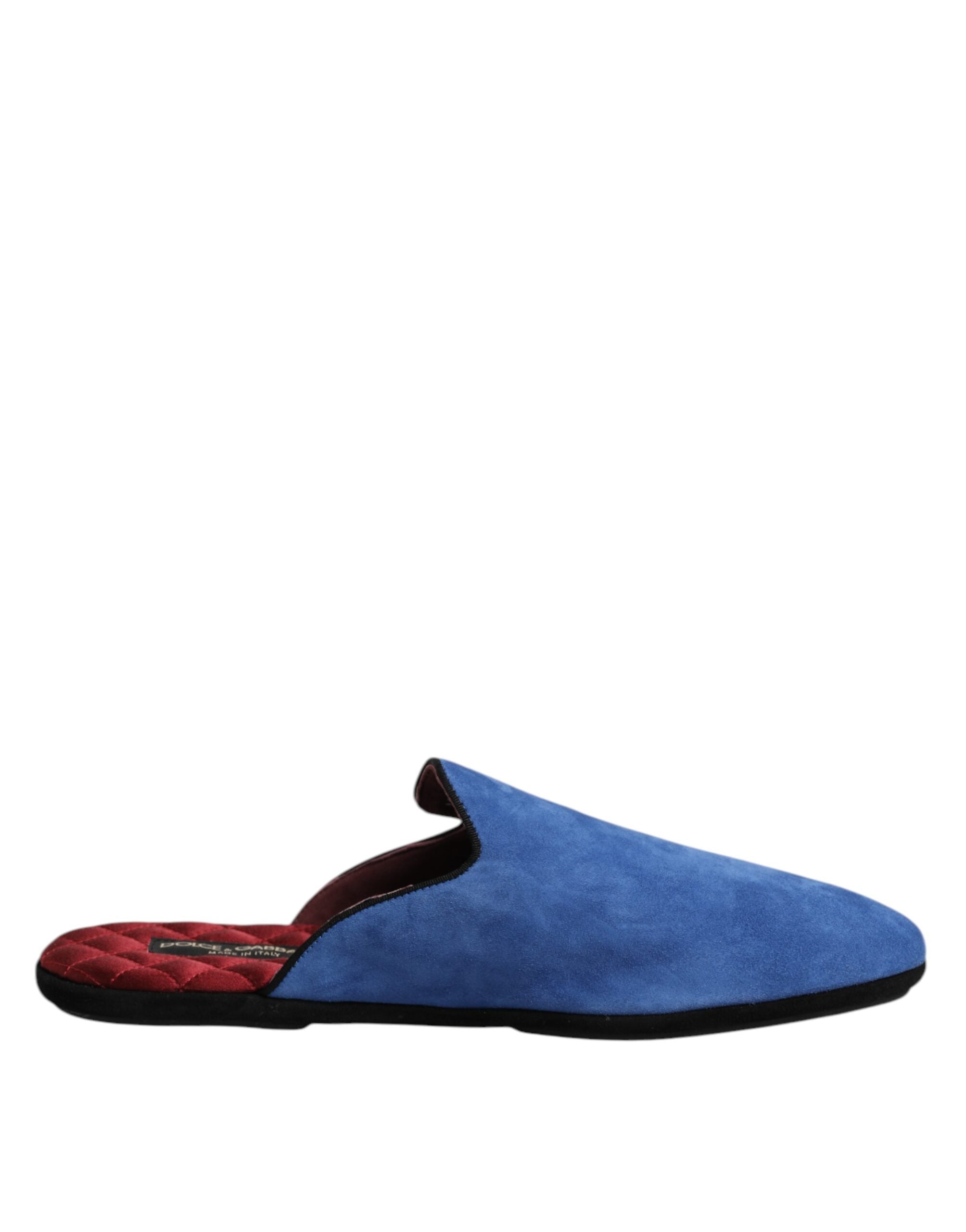Dolce & Gabbana – Flache Slipper „Capra Slides“ aus Wildleder in Blau