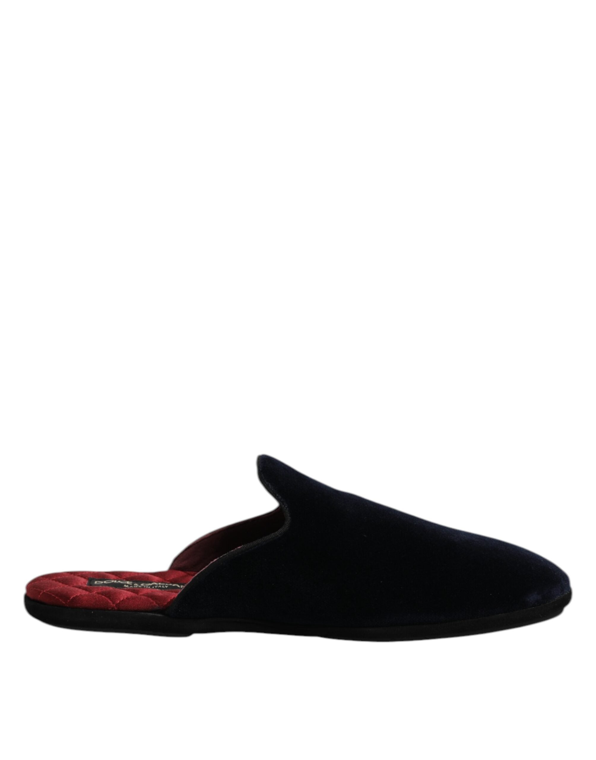 Dolce & Gabbana – Flache Slipper aus schwarzem Viskosesamt