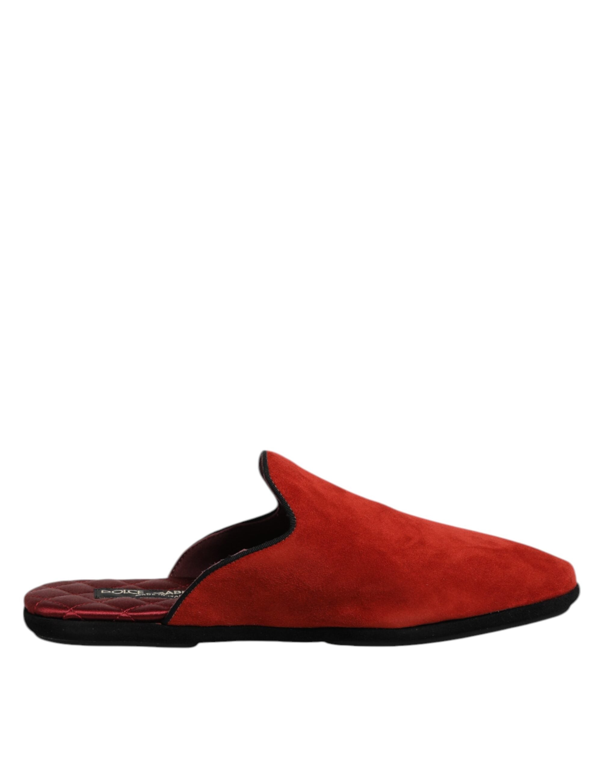 Dolce & Gabbana – Flache Slipper aus Wildleder in Orange