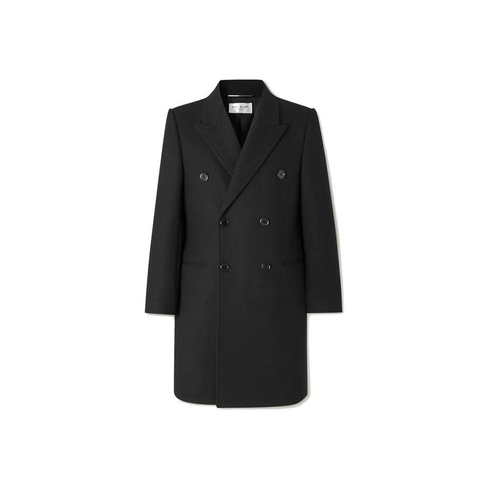 Manteau croisé en laine Saint Laurent