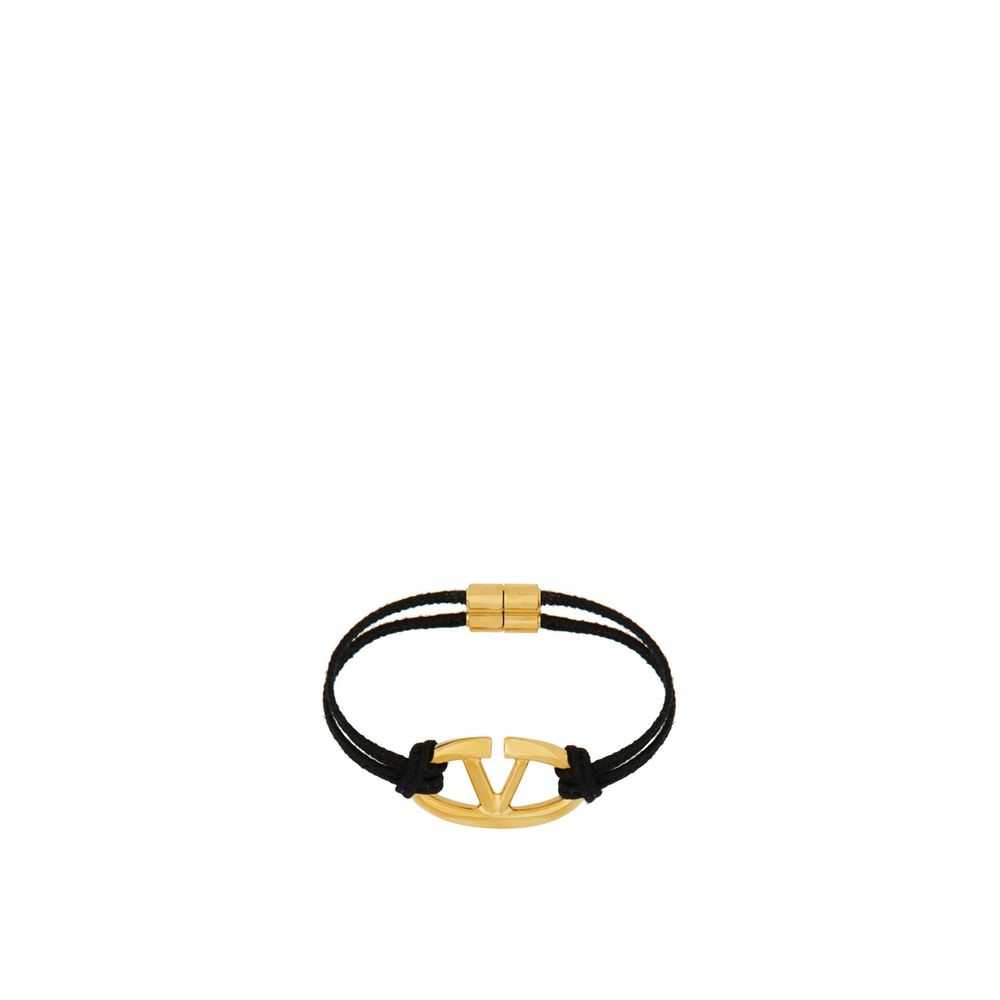 Bracelet en coton avec logo V Valentino Garavani