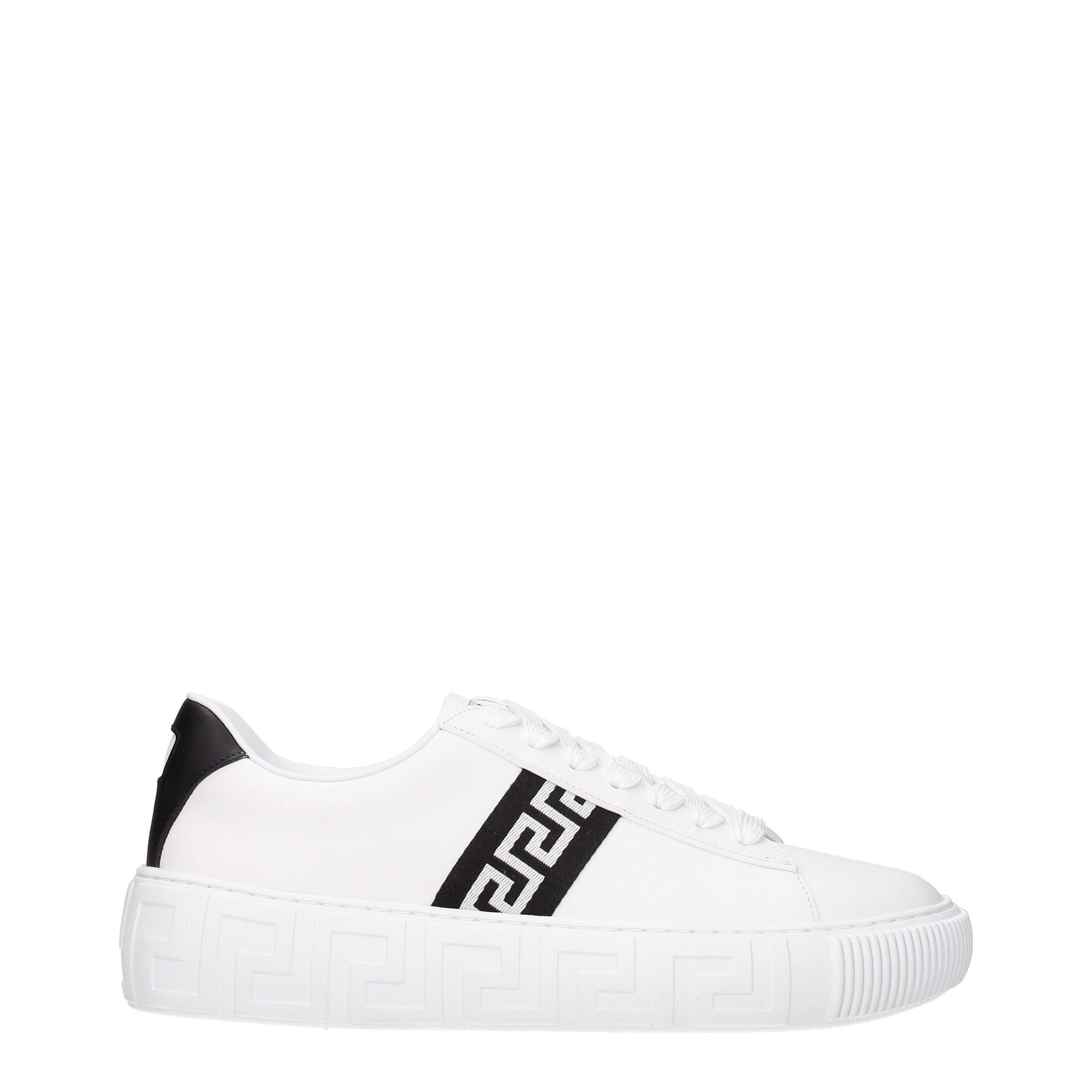 Baskets en cuir blanc Versace