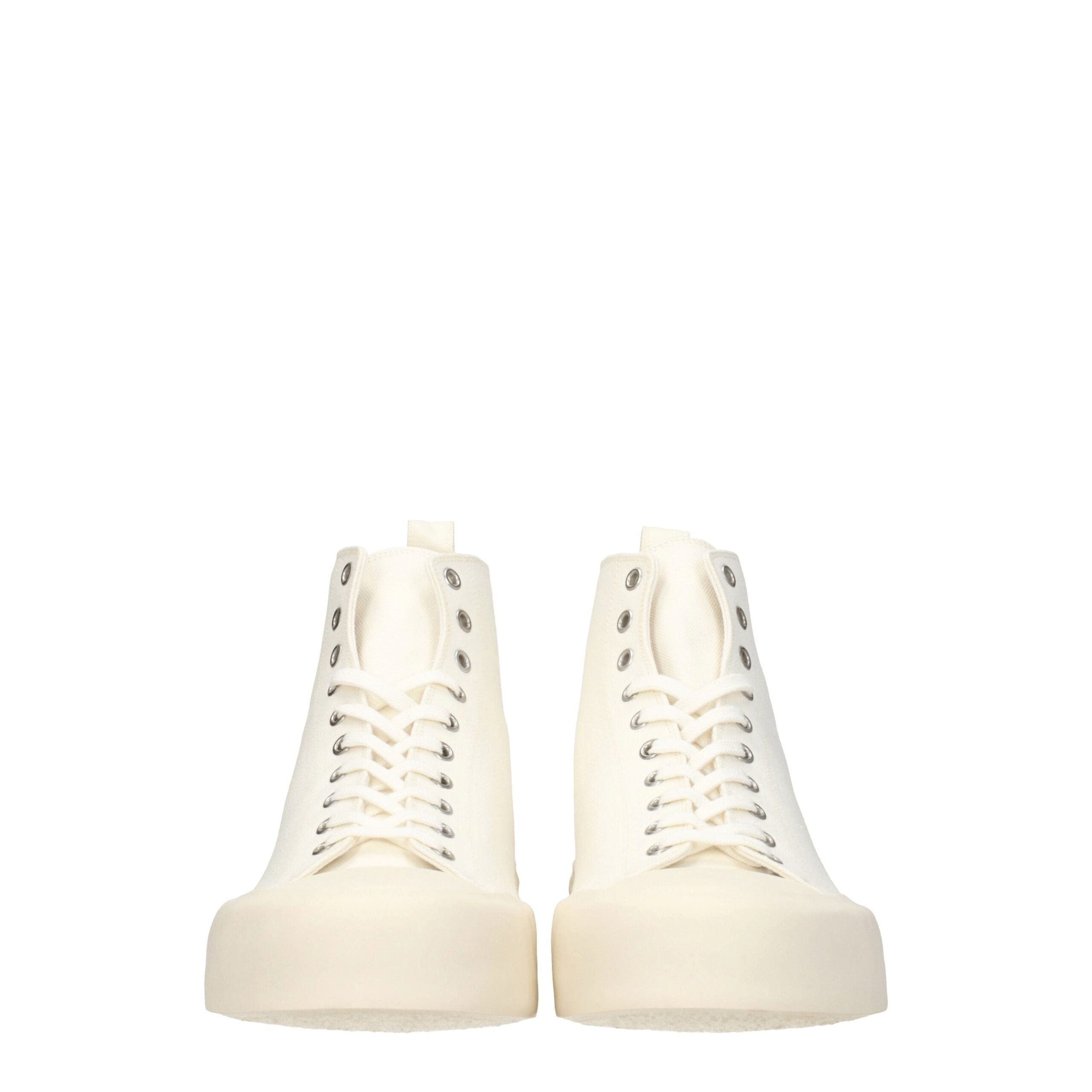 Jil Sander Beige Fabric High Top Sneakers