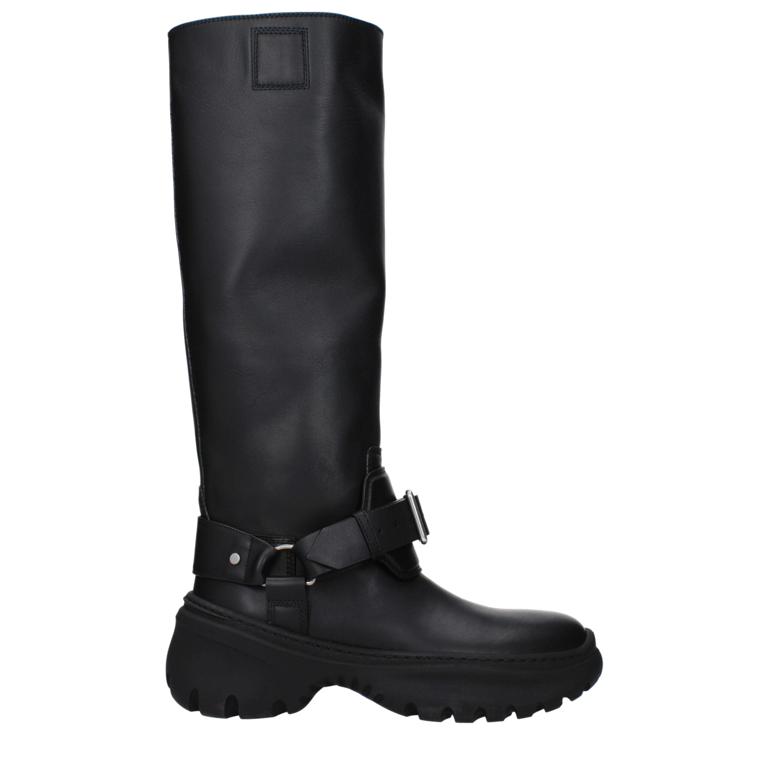 Bottes en cuir noir Burberry
