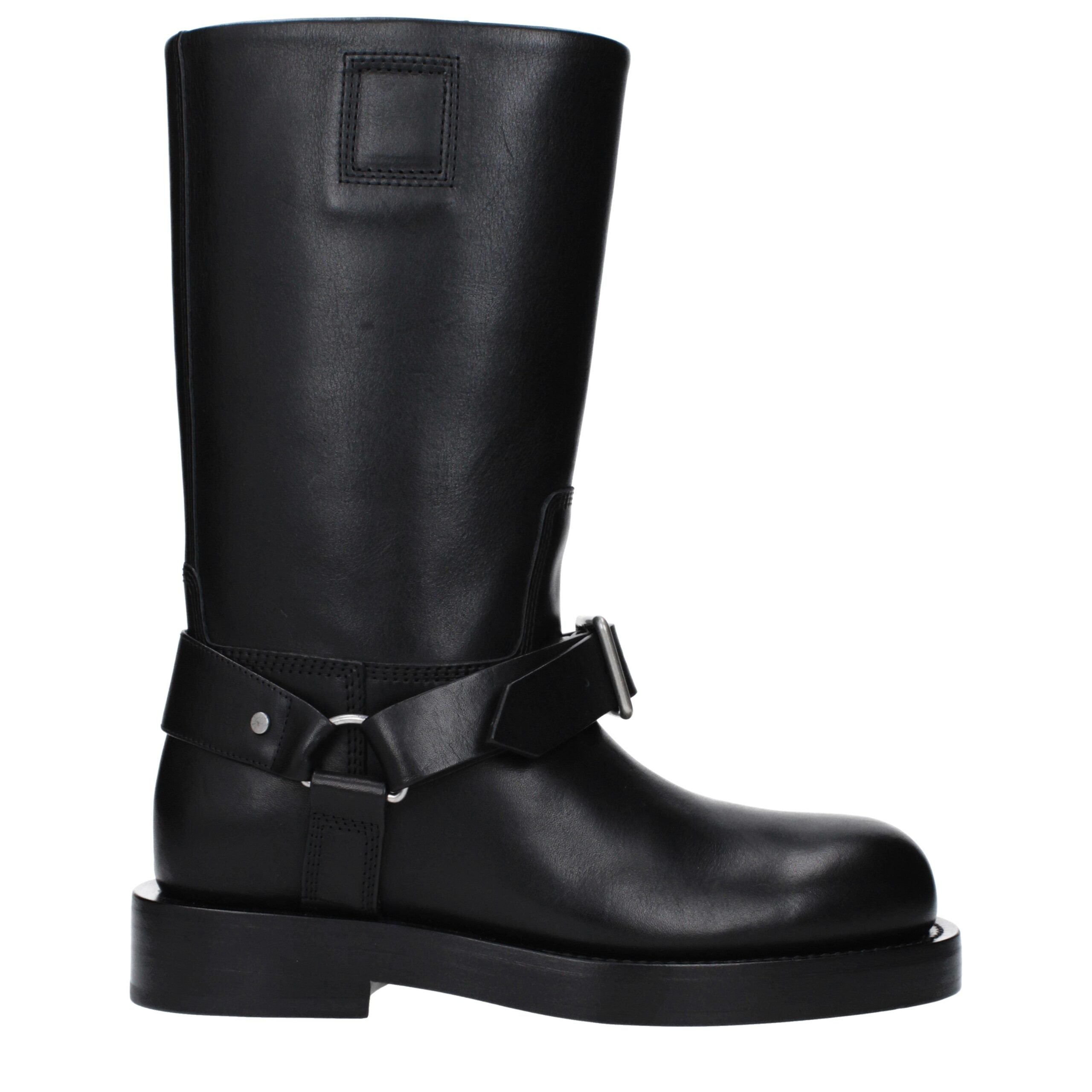 Bottes en cuir noir Burberry