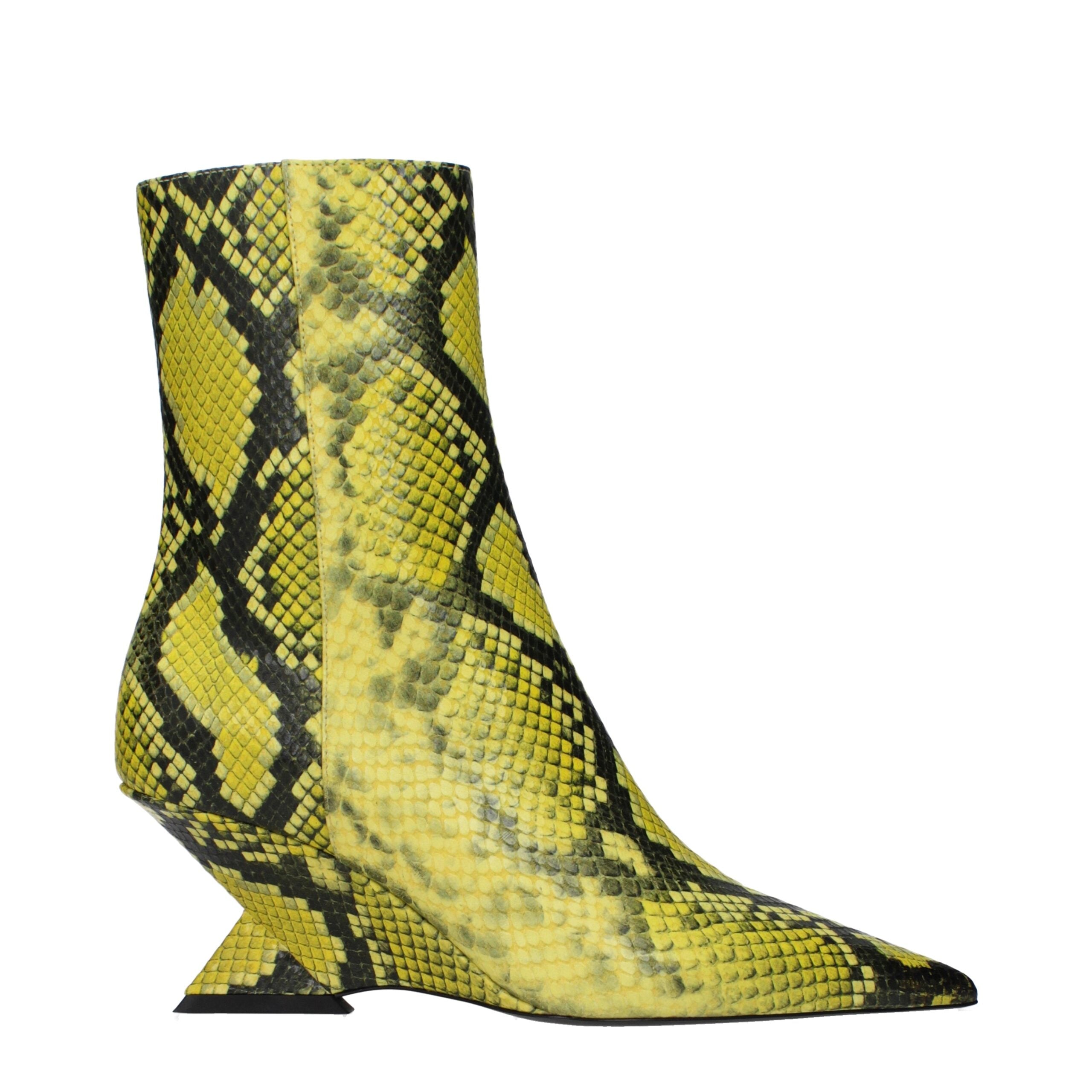 Les bottines en cuir jaune Attico