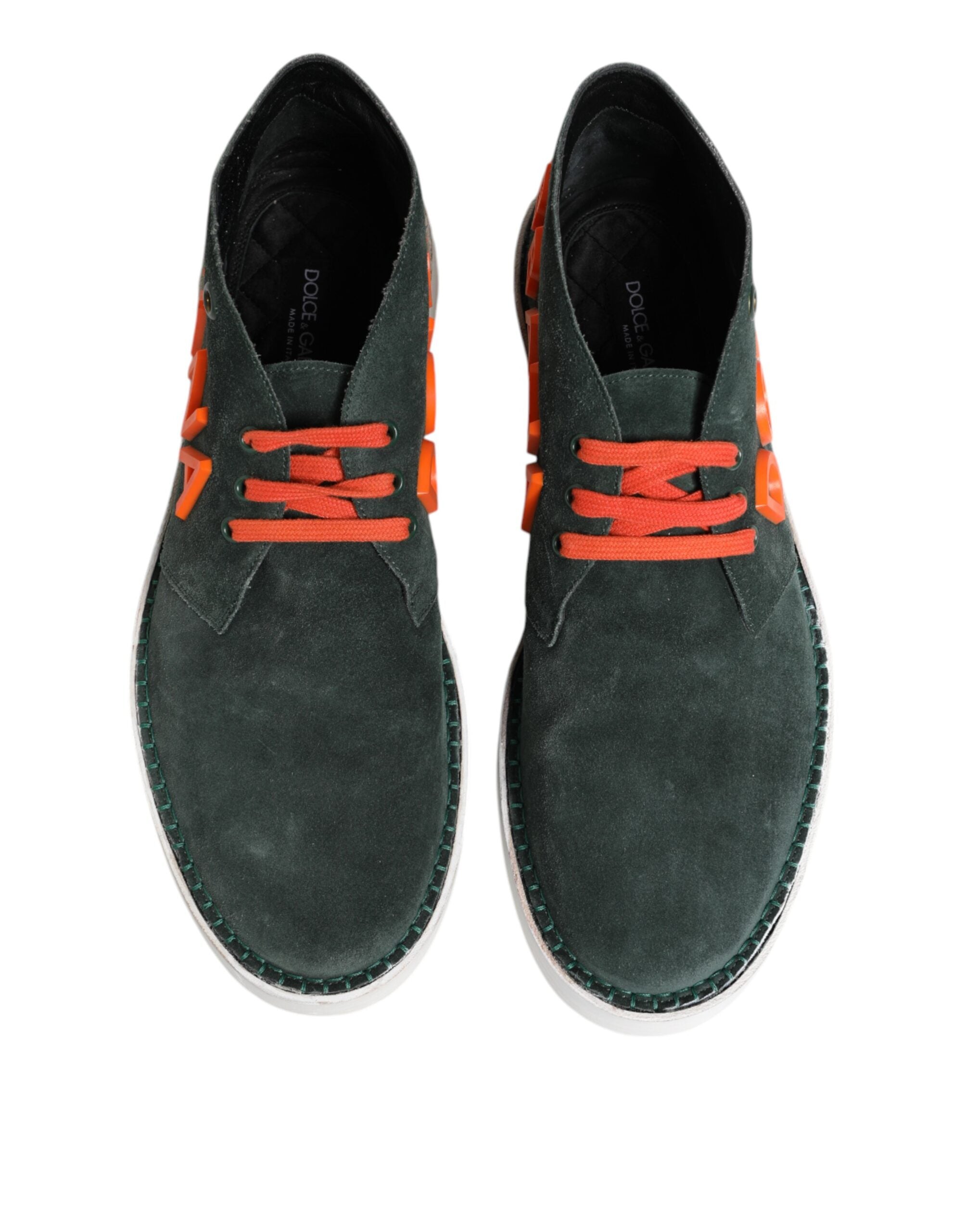 Dolce & Gabbana Grün Derby Logo Casual Herren Sneakers Schuhe