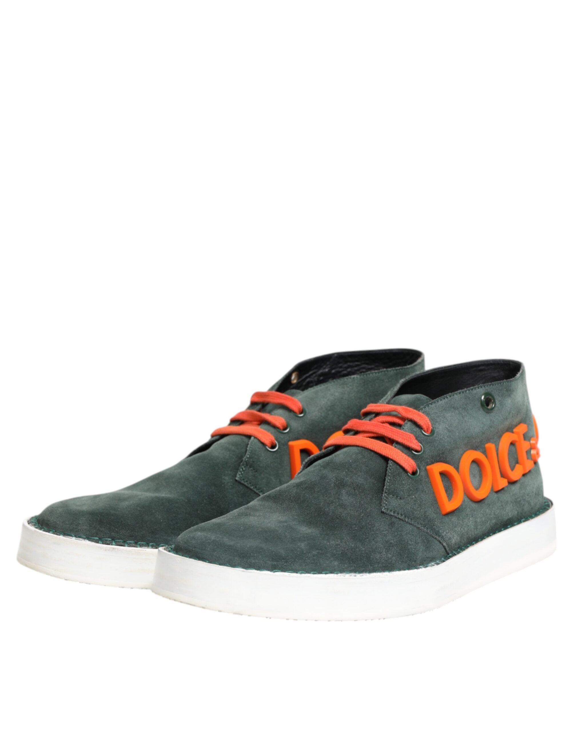 Dolce & Gabbana Grün Derby Logo Casual Herren Sneakers Schuhe