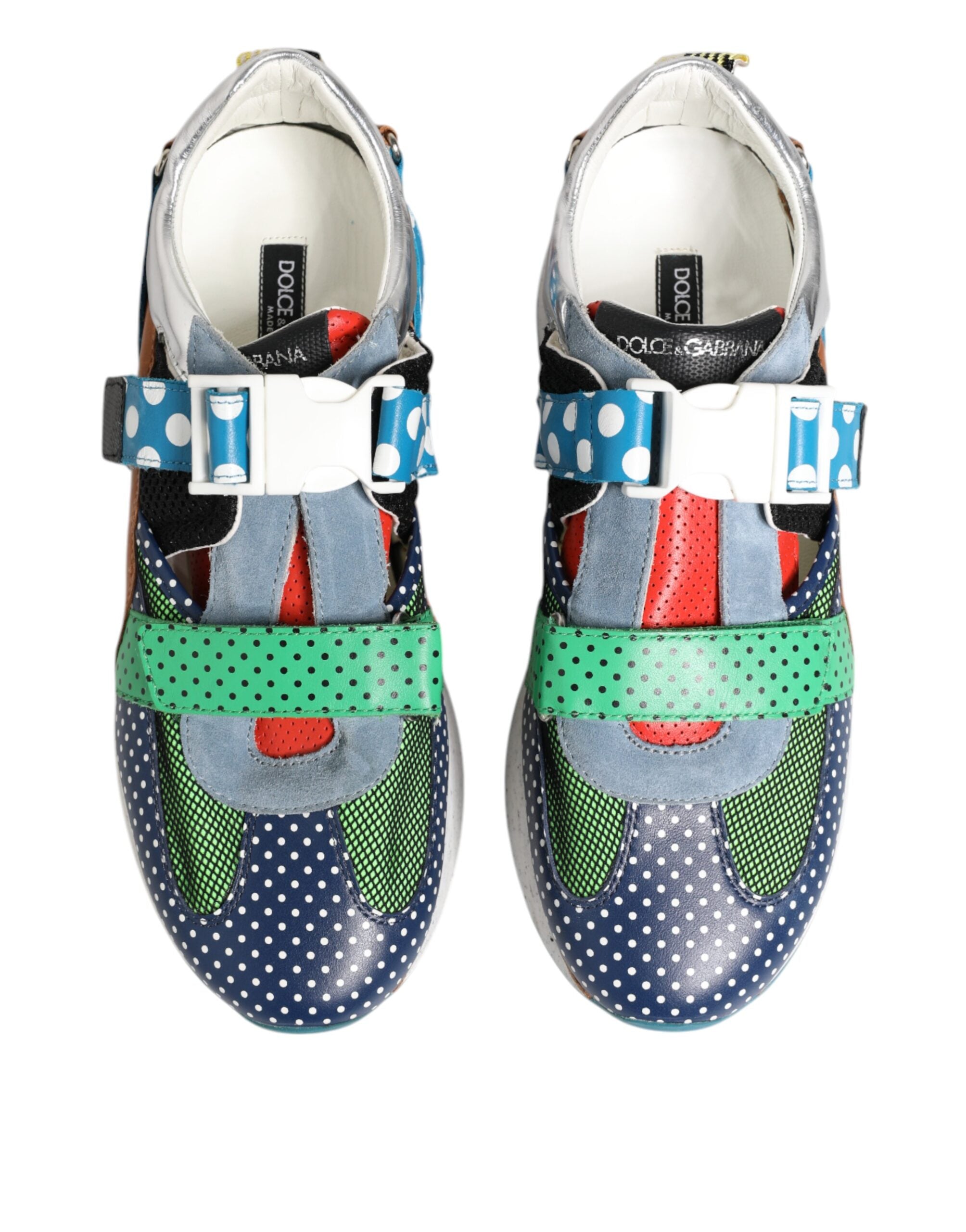 Dolce & Gabbana Mehrfarbige niedrige Sneakers aus Leder