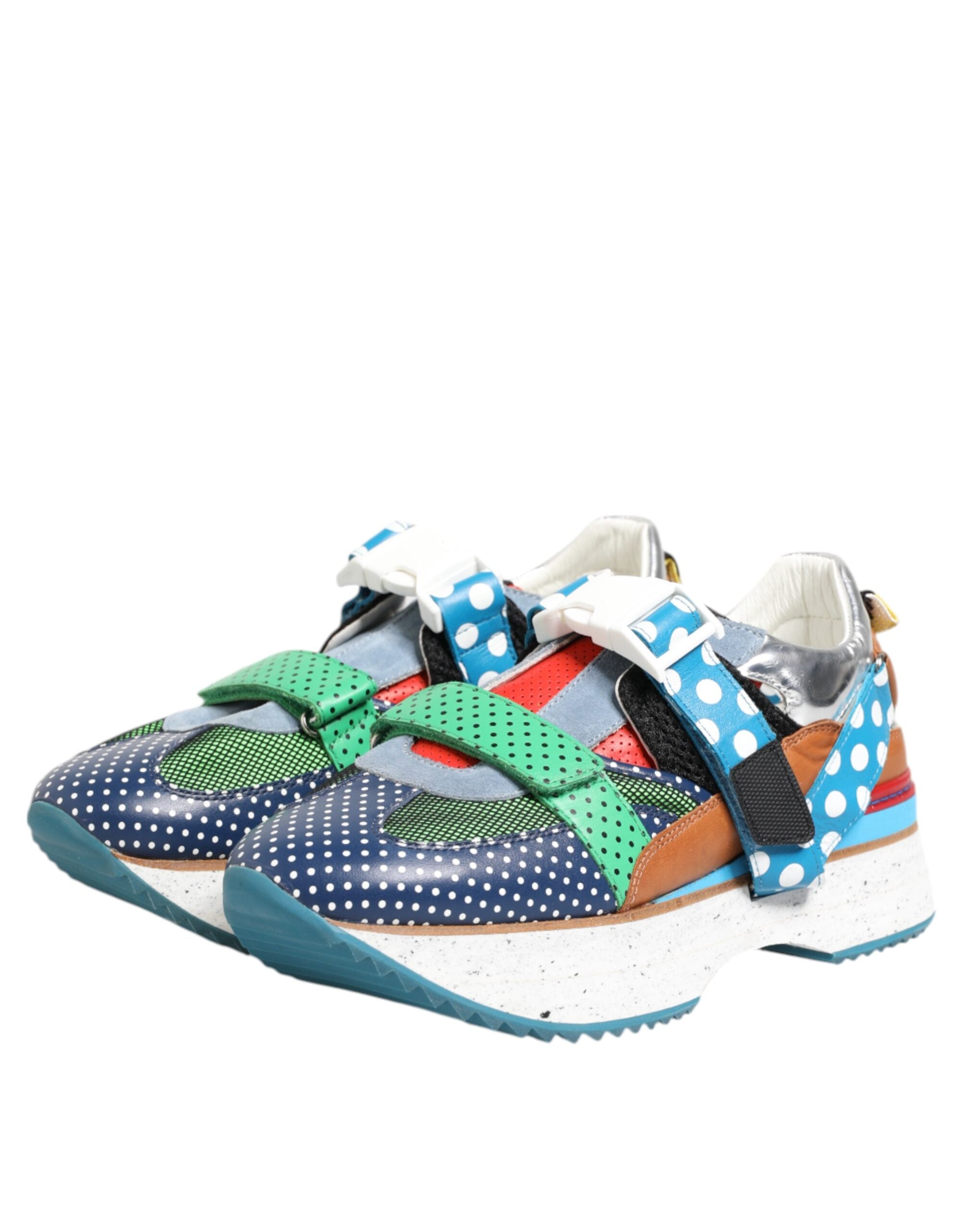 Dolce & Gabbana Mehrfarbige niedrige Sneakers aus Leder