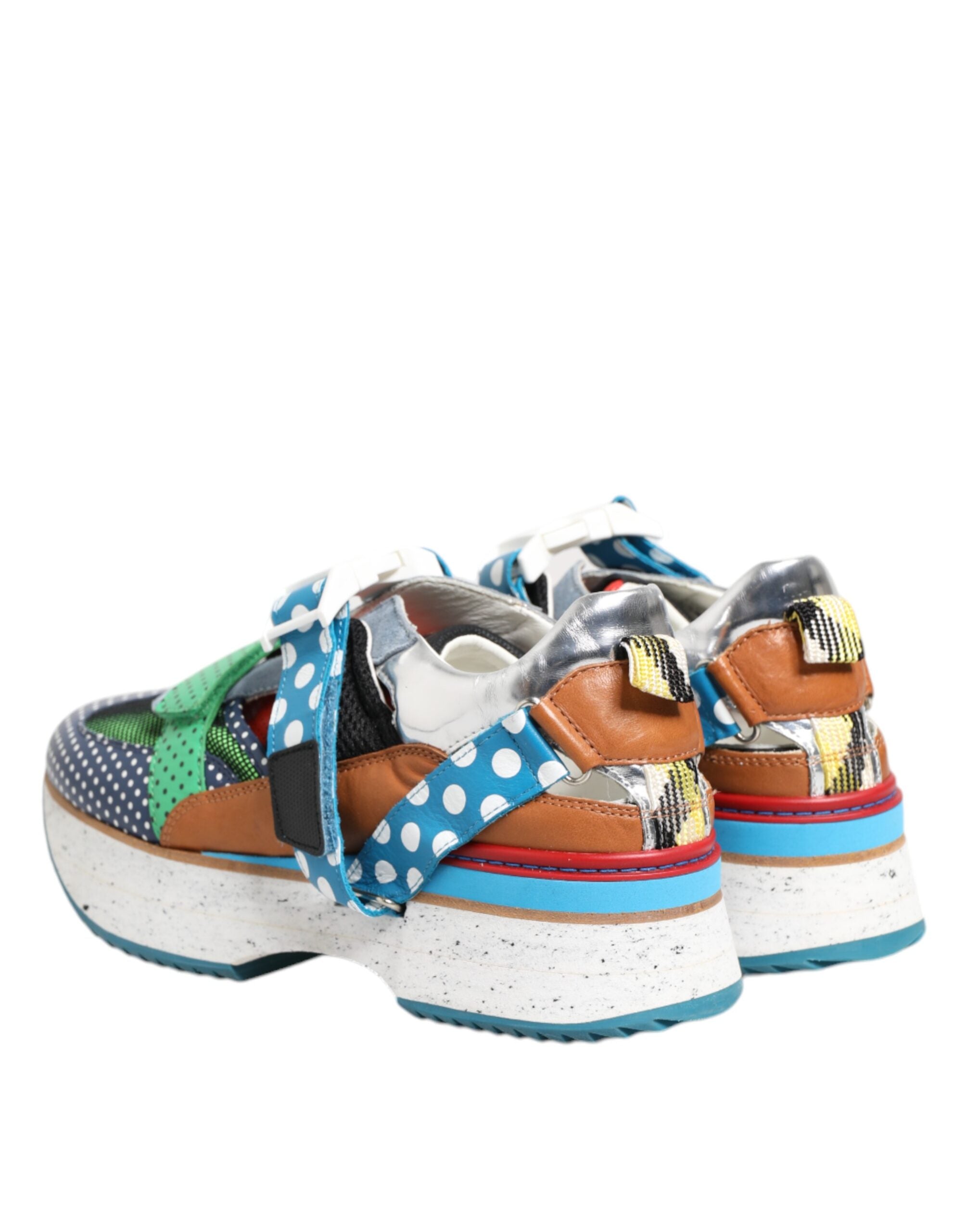 Dolce & Gabbana Mehrfarbige niedrige Sneakers aus Leder
