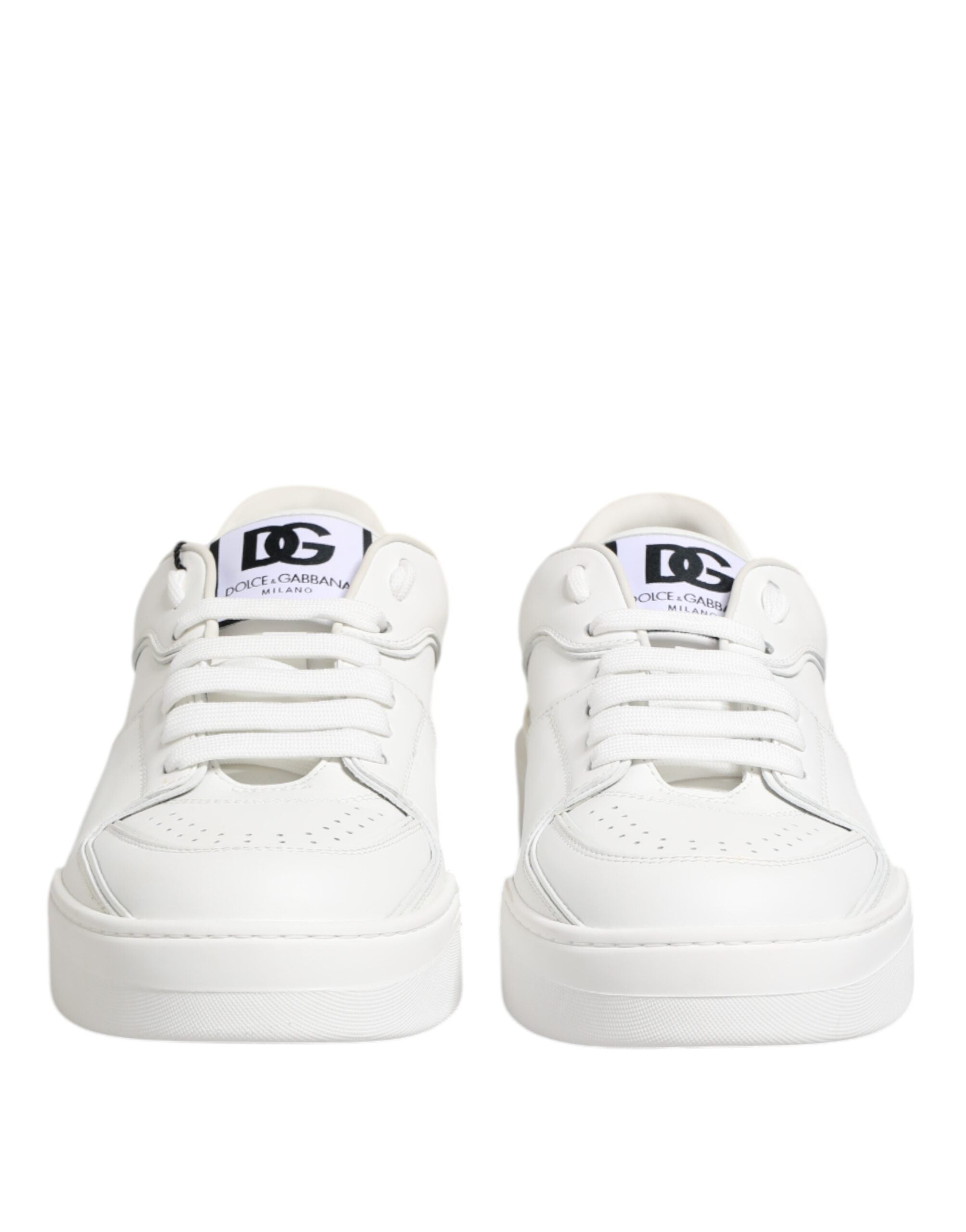 Dolce & Gabbana Weiße Miami Leder Low Top Sneakers Schuhe