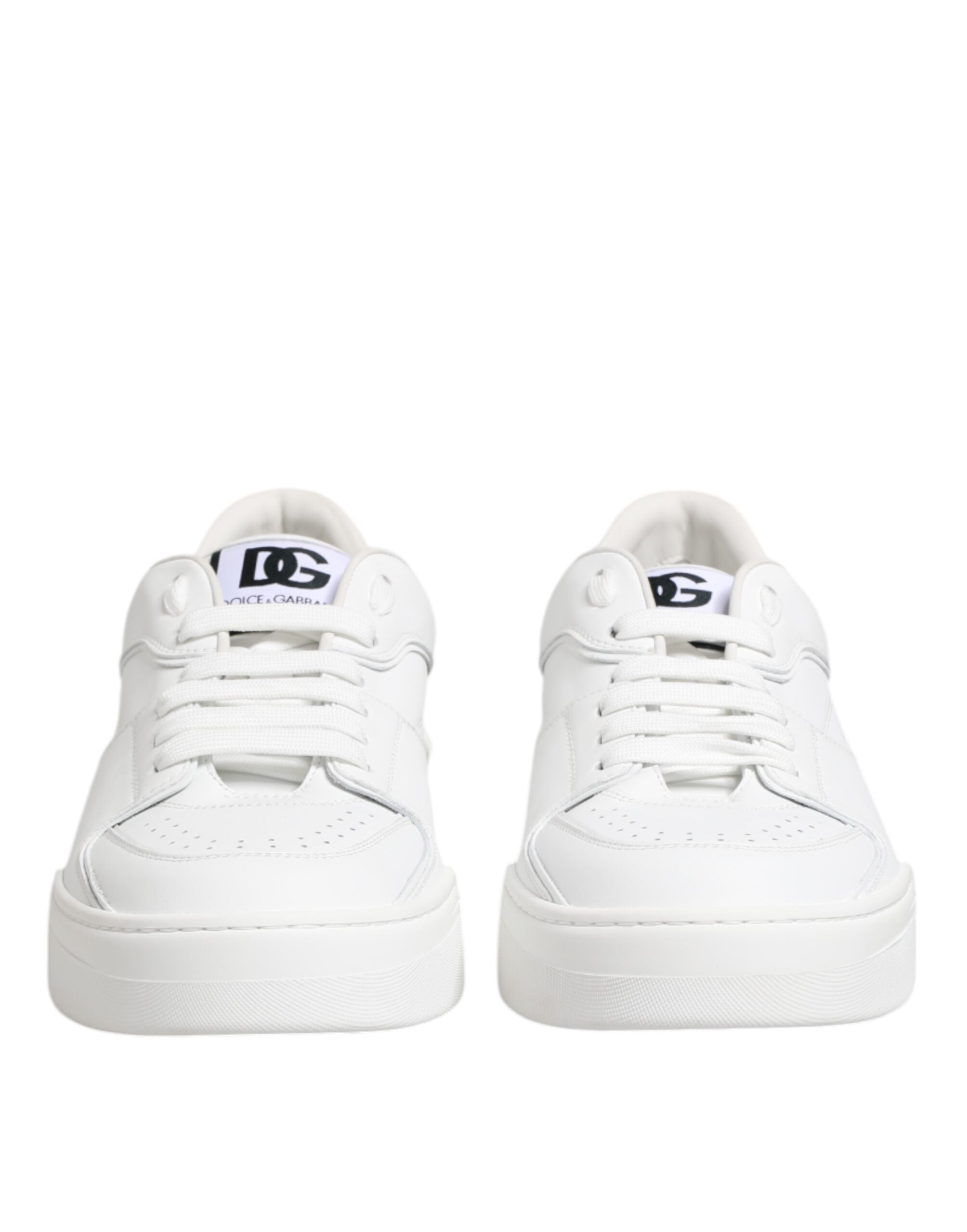 Dolce & Gabbana Weiße Miami Leder Low Top Sneakers Schuhe