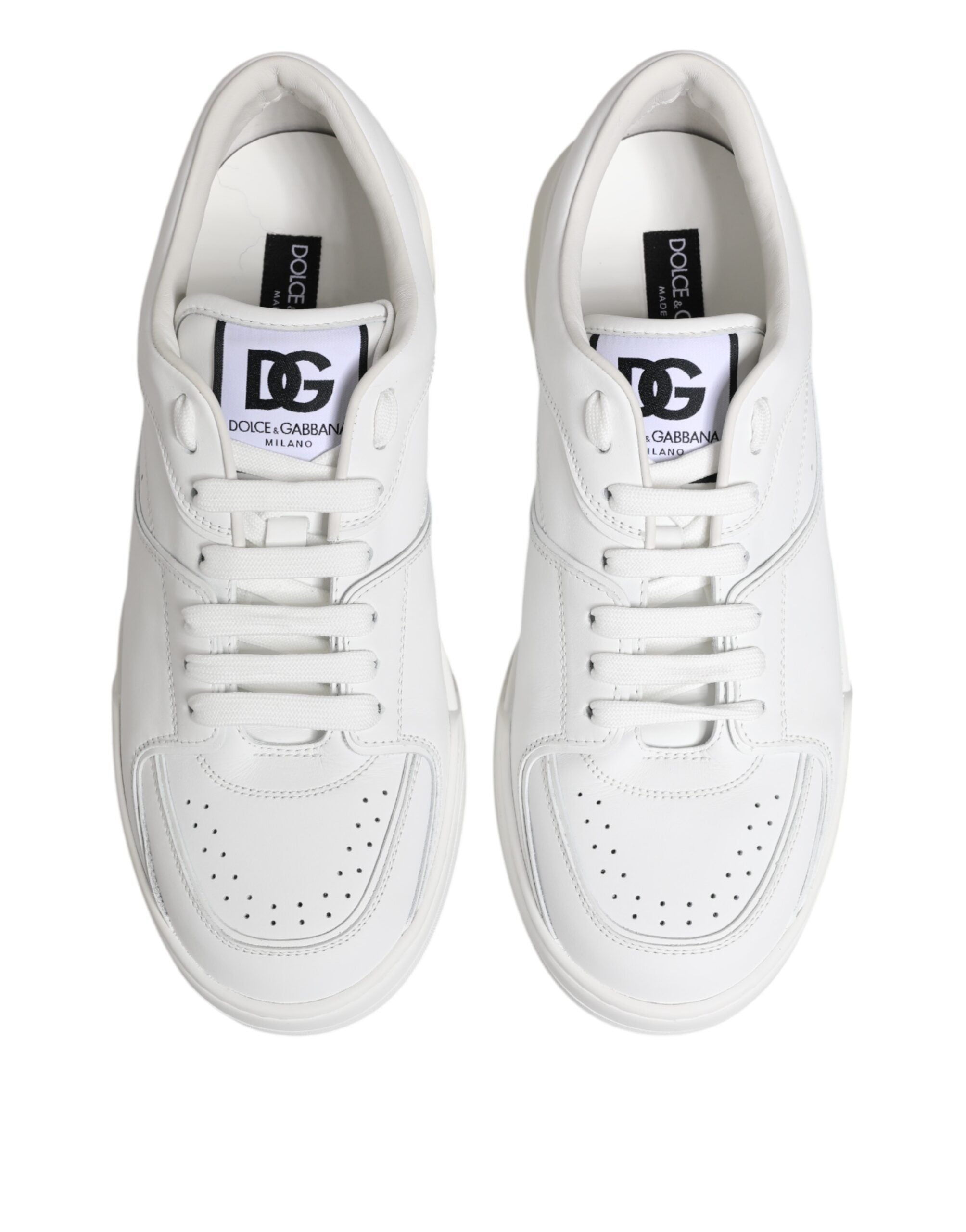 Dolce & Gabbana Weiße Miami Leder Low Top Sneakers Schuhe