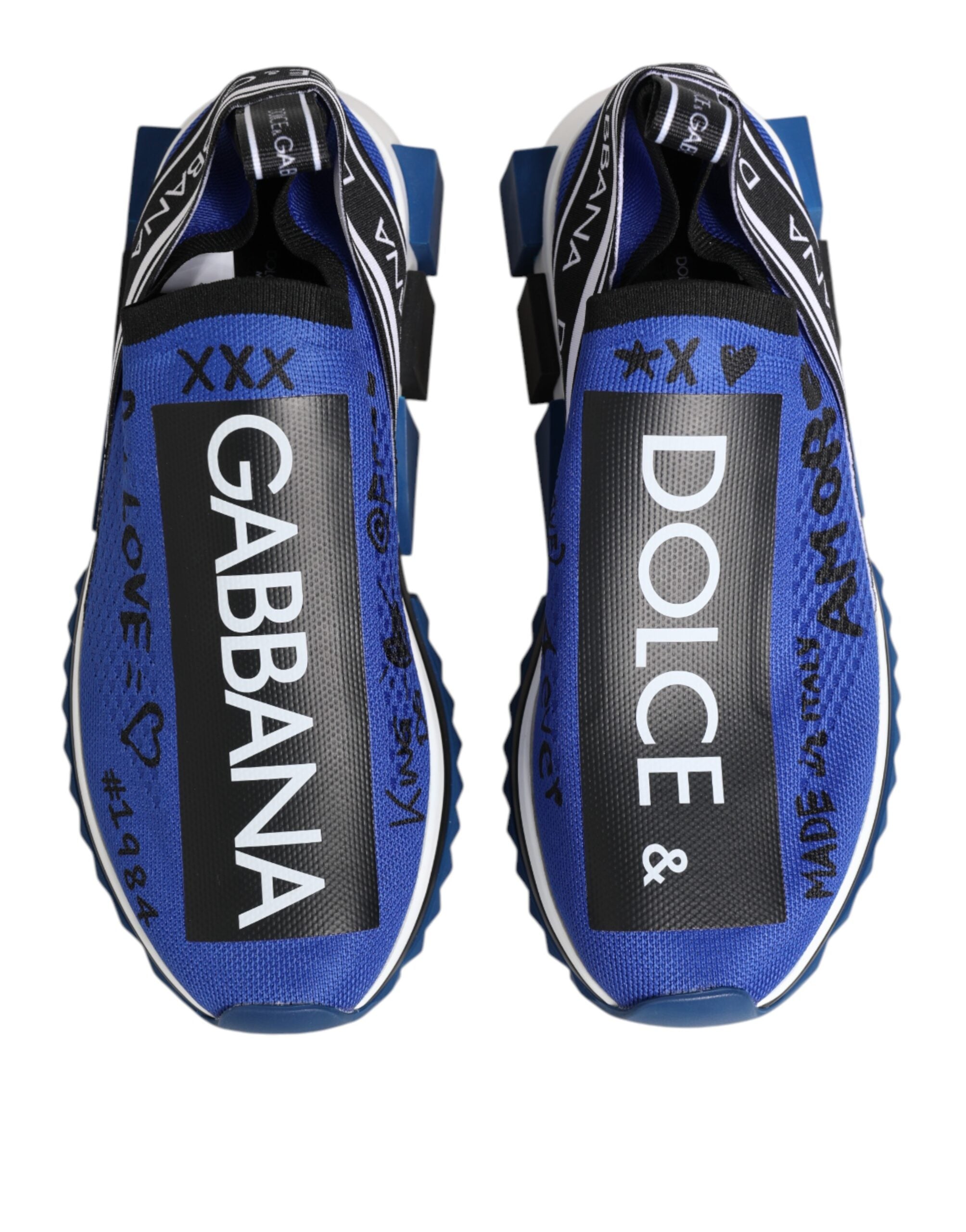 Dolce & Gabbana Blaues Logo Low Top Sorrento Sneakers Schuhe