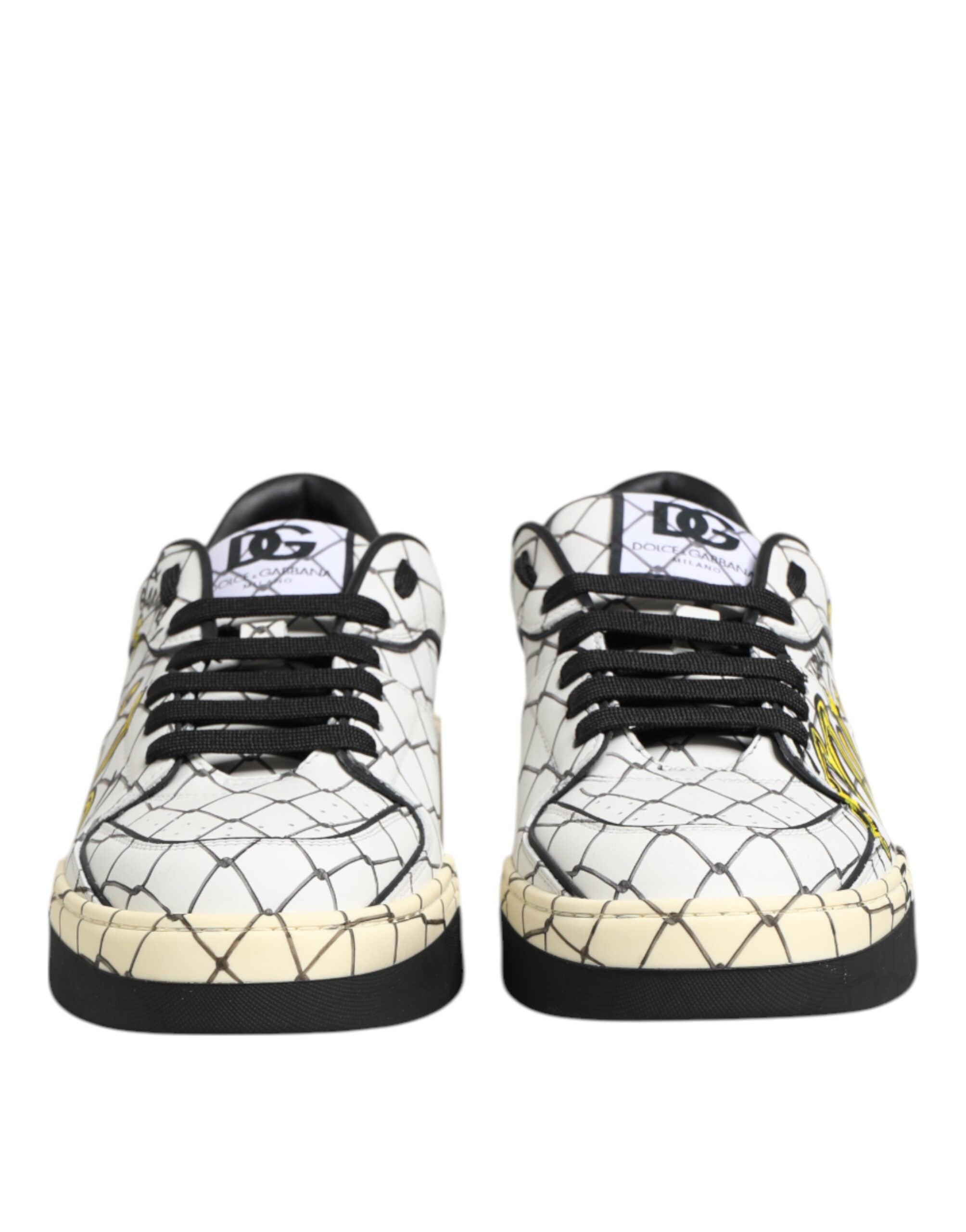 Dolce & Gabbana Weiße Low Top-Sneakers mit Logo-Print für Herren