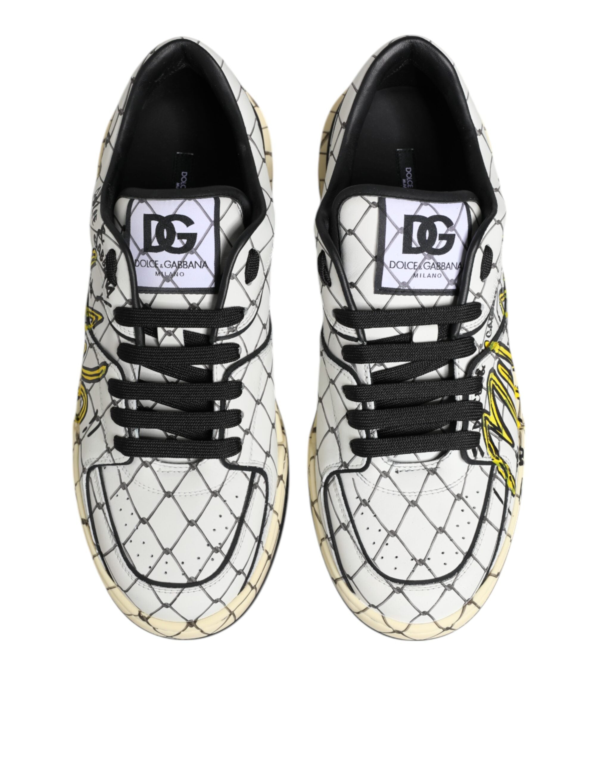 Dolce & Gabbana Weiße Low Top-Sneakers mit Logo-Print für Herren
