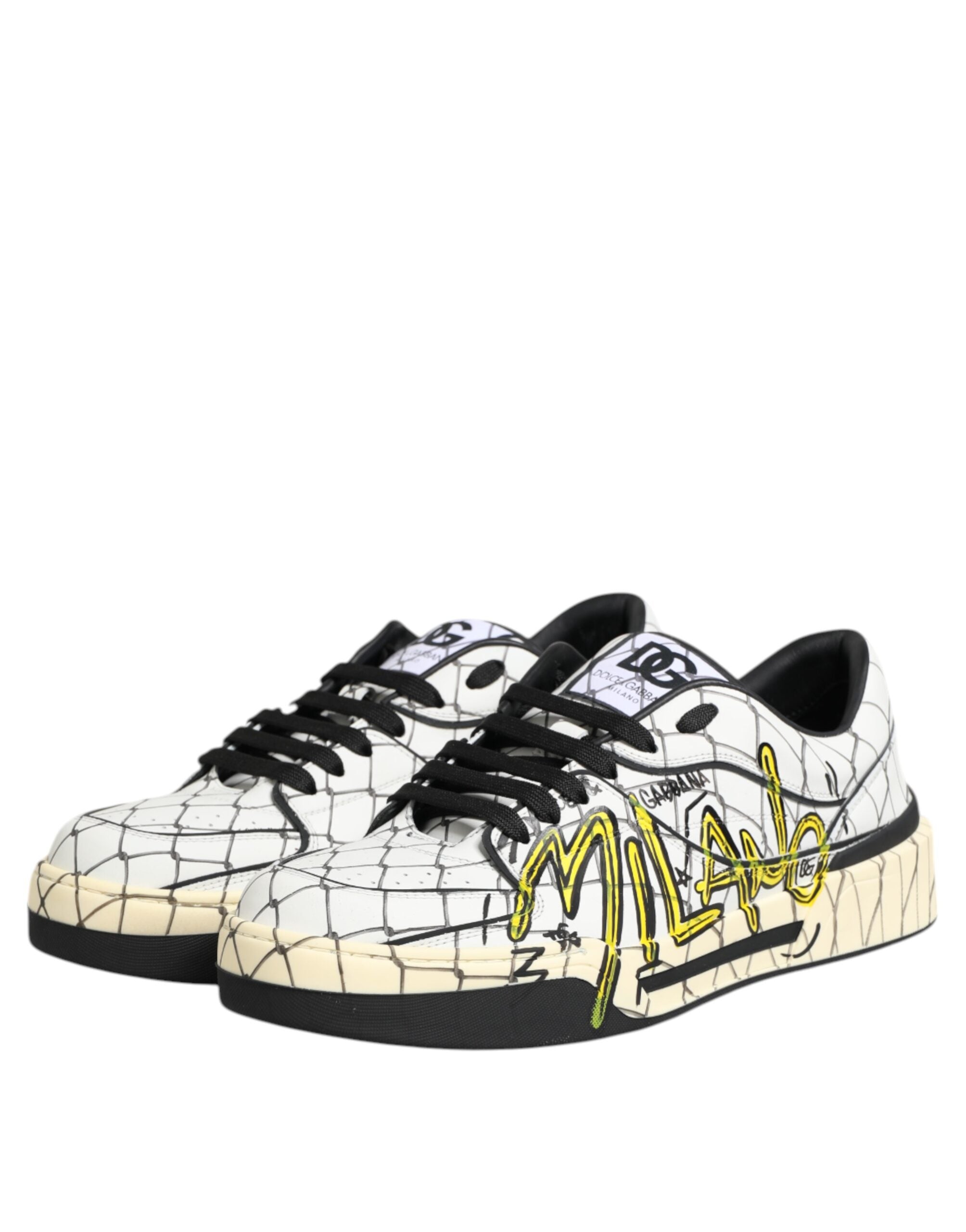 Dolce & Gabbana Weiße Low Top-Sneakers mit Logo-Print für Herren