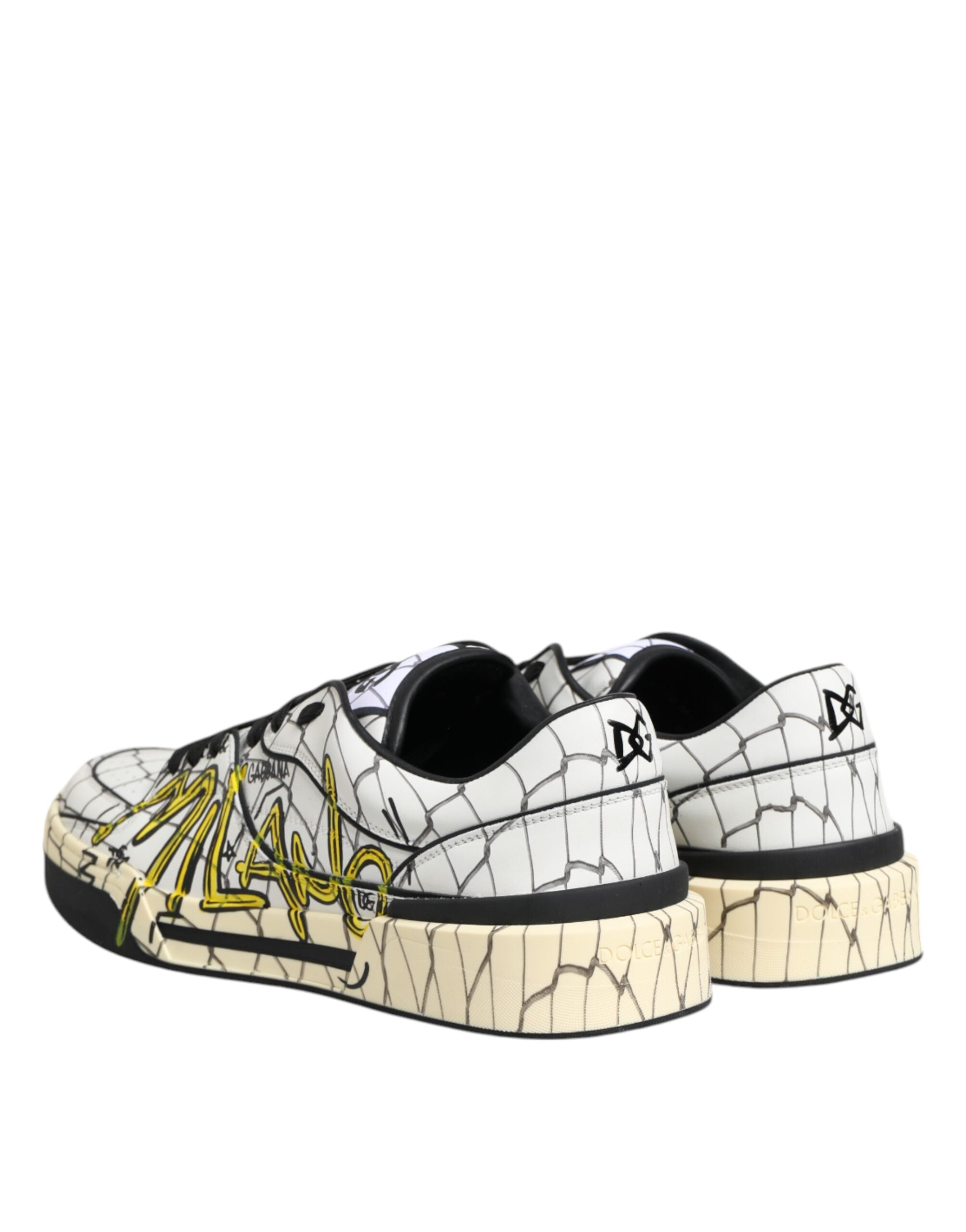 Dolce & Gabbana Weiße Low Top-Sneakers mit Logo-Print für Herren