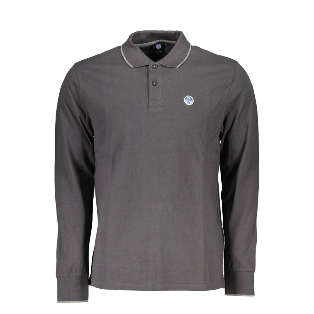 North Sails Gray Cotton Polo Shirt