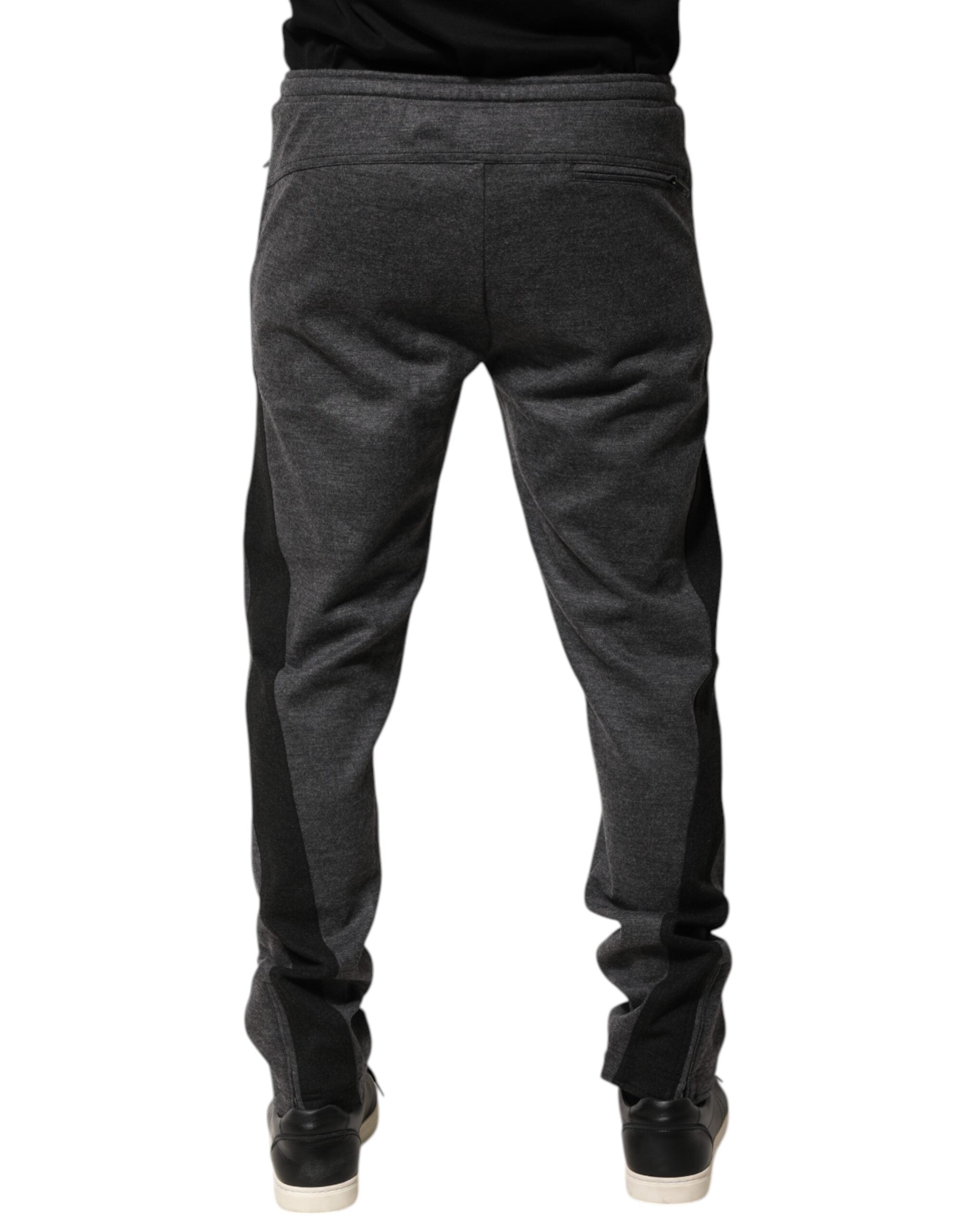 Dolce & Gabbana Gray Black Wool Blend Jogger Sweatpants  Pants