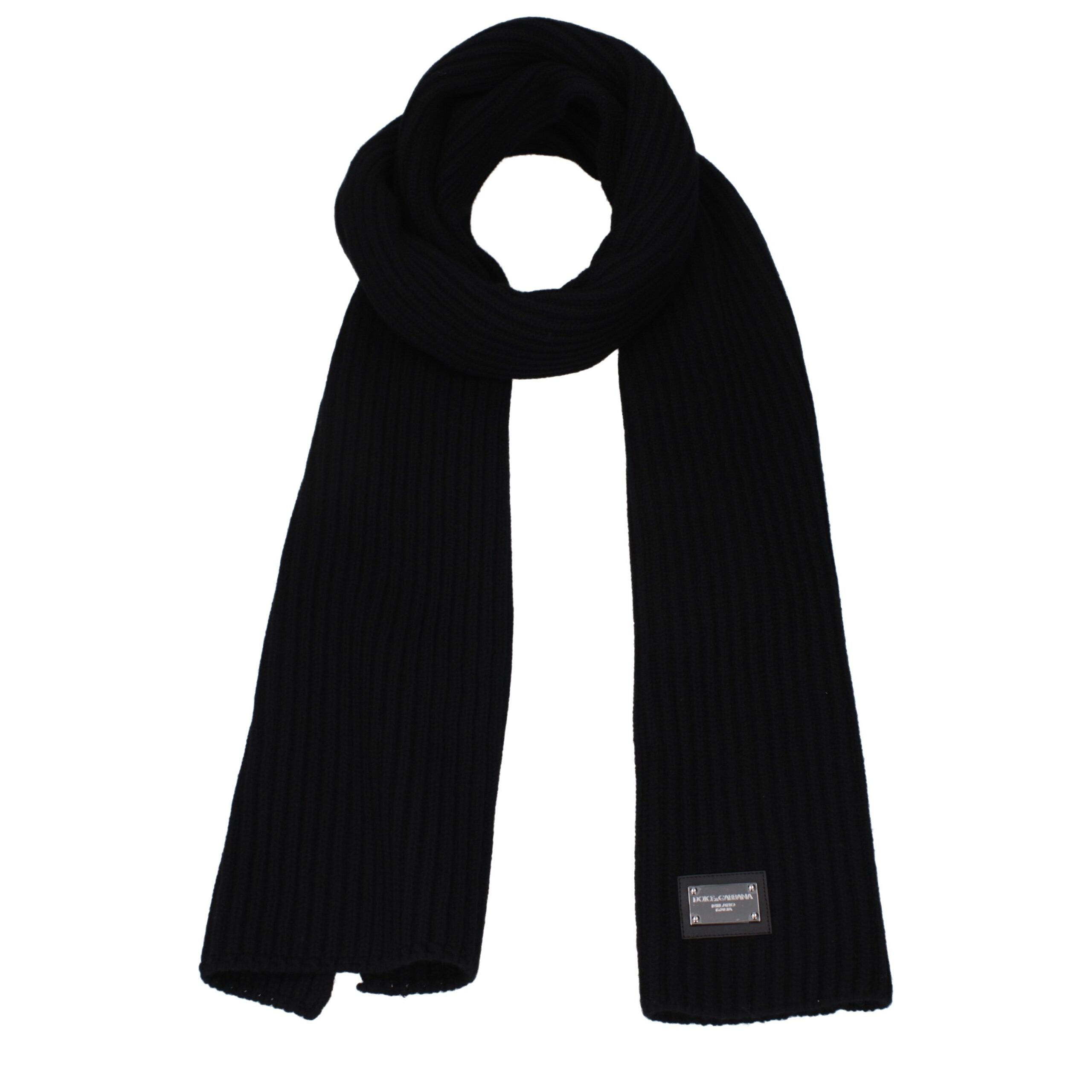 Dolce & Gabbana Black Wool Scarf