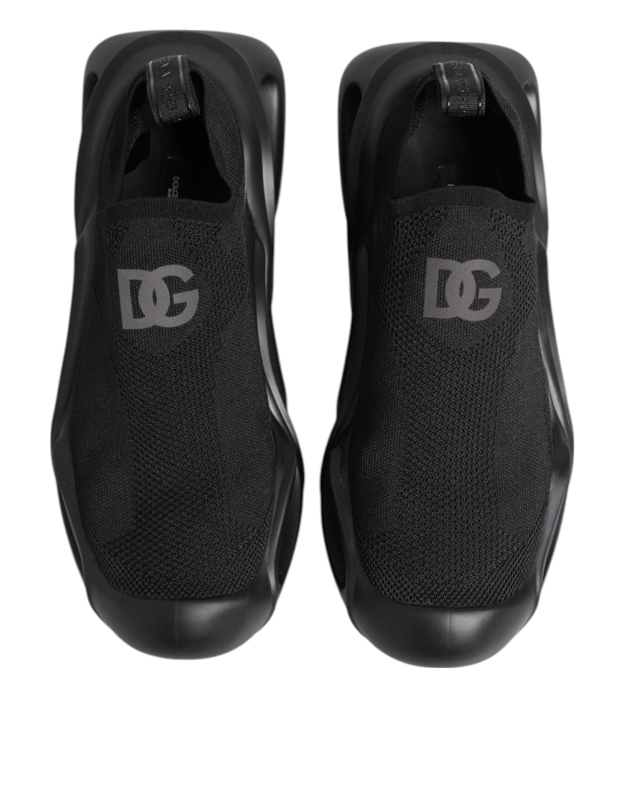 Dolce & Gabbana – Schwarze Slip-On-Wave-Low-Top-Sneaker für Herren