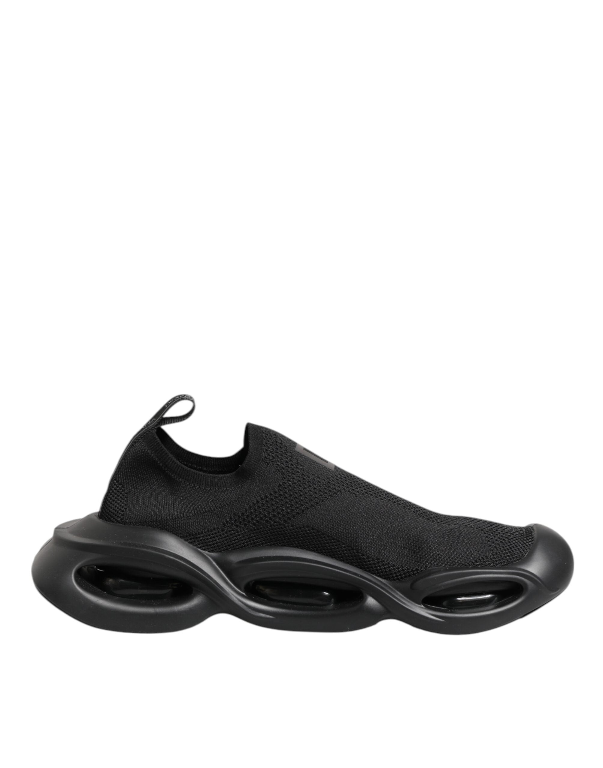 Dolce & Gabbana – Schwarze Slip-On-Wave-Low-Top-Sneaker für Herren