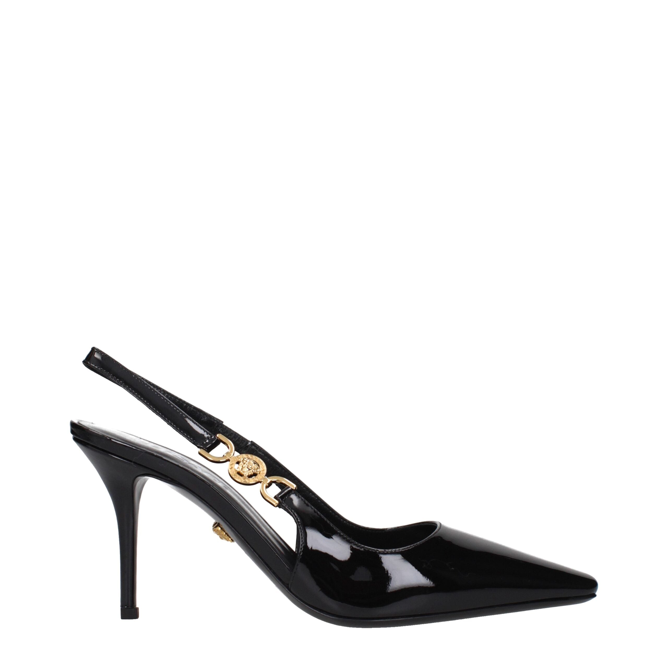 Versace Black Leather Pumps