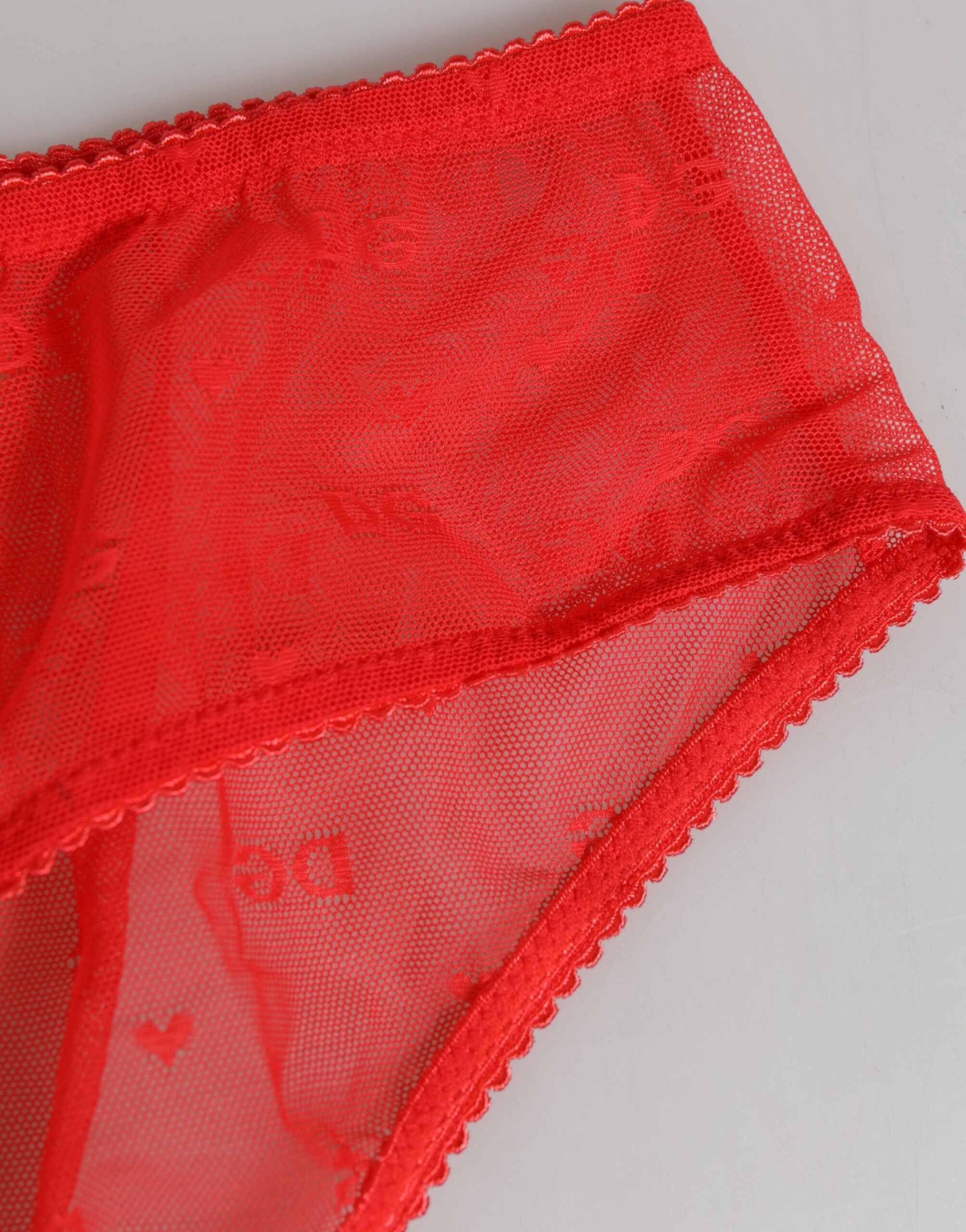 Culotte en dentelle transparente en nylon rouge Dolce & Gabbana