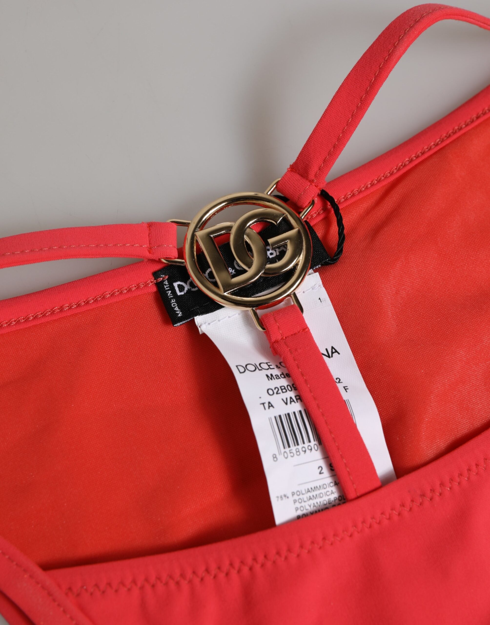 Dolce & Gabbana – Roter Nylon-Stretch-Tanga mit Slip