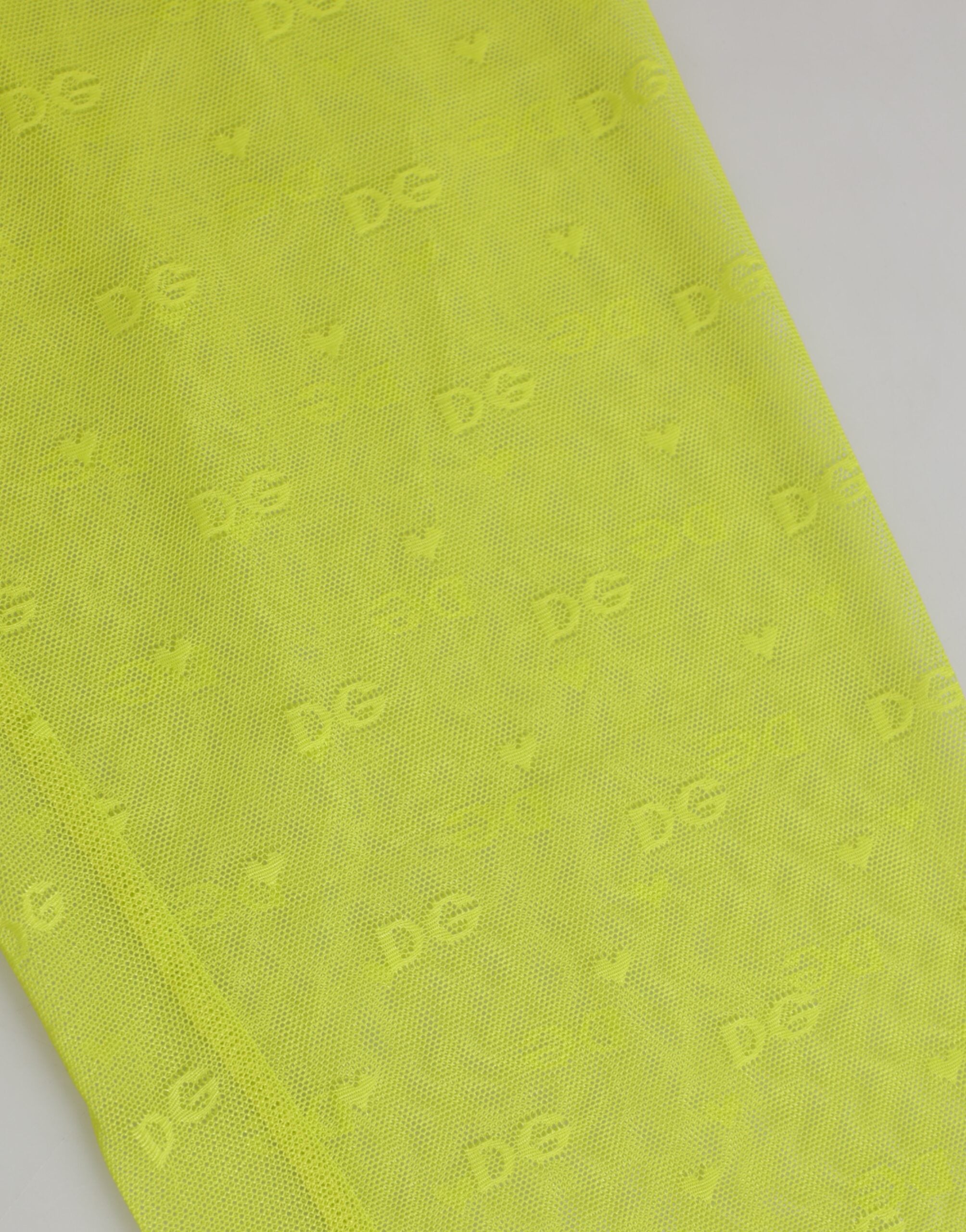 Dolce & Gabbana Neongrüne Nylon-Leggings mit Logo und Spitze, Unterwäsche